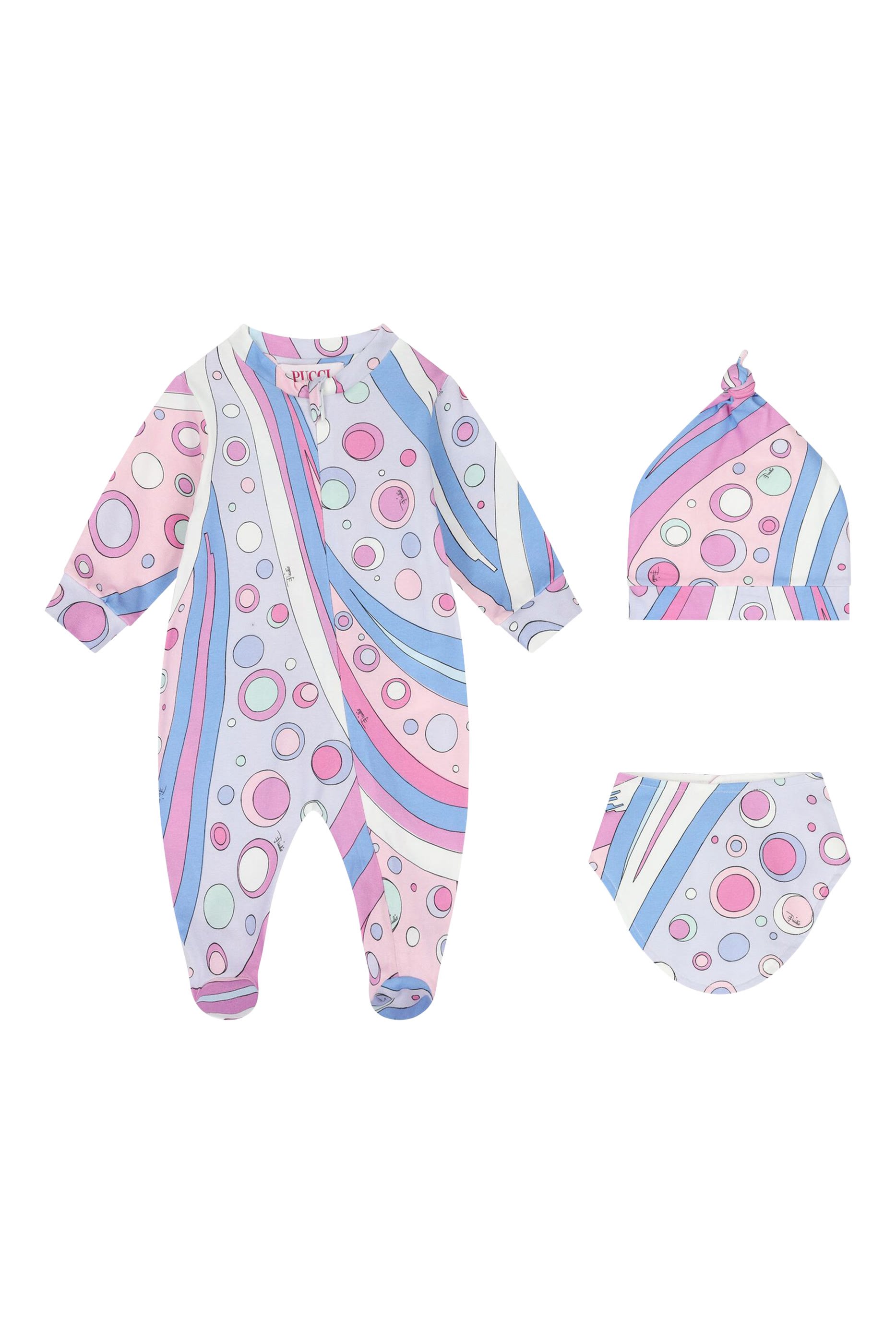 طقم بودي سوت وقبعة وسروال تحتي بنقشة للأطفال