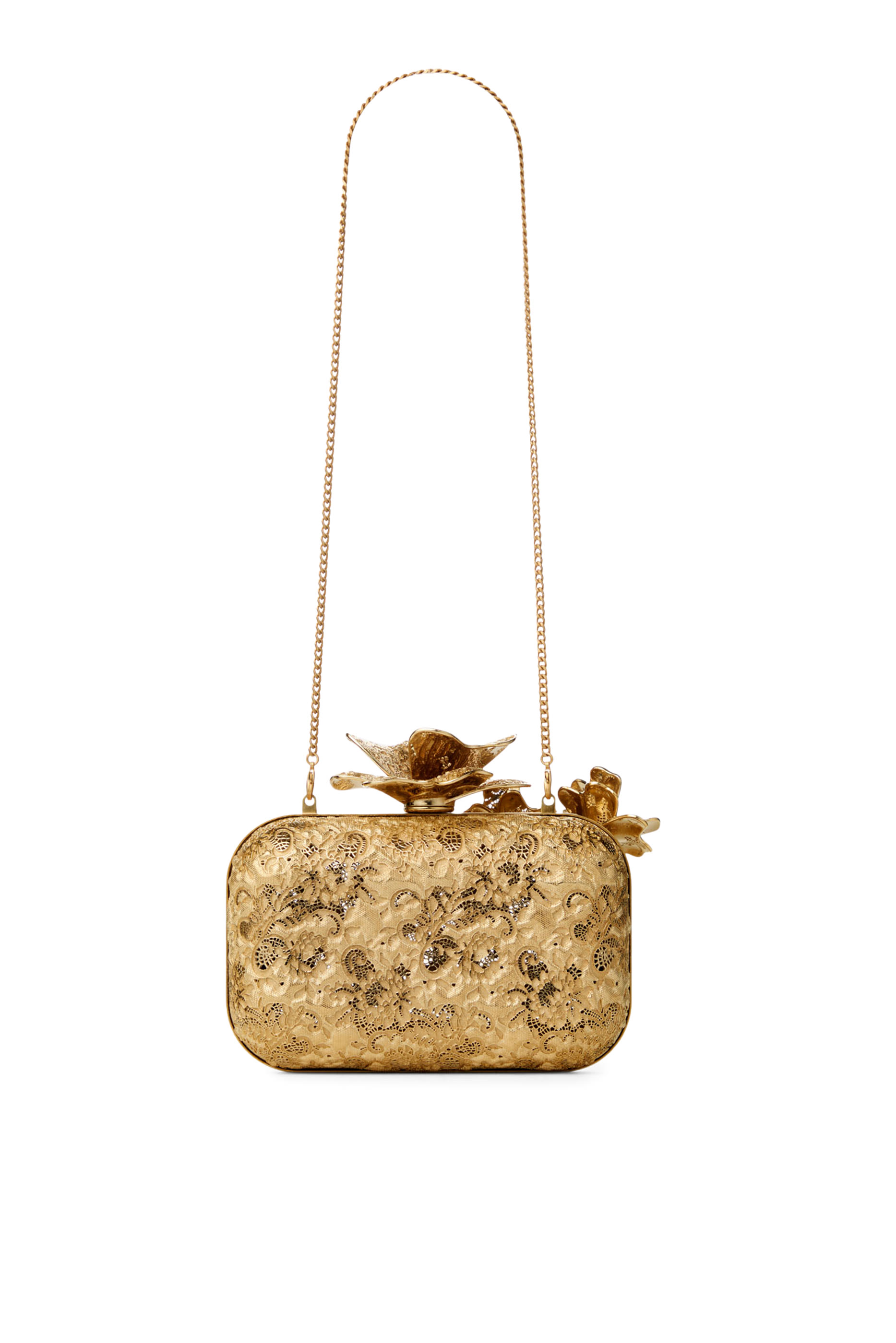 حقيبة كلاتش بمشبك كورساج دانتيل معدني