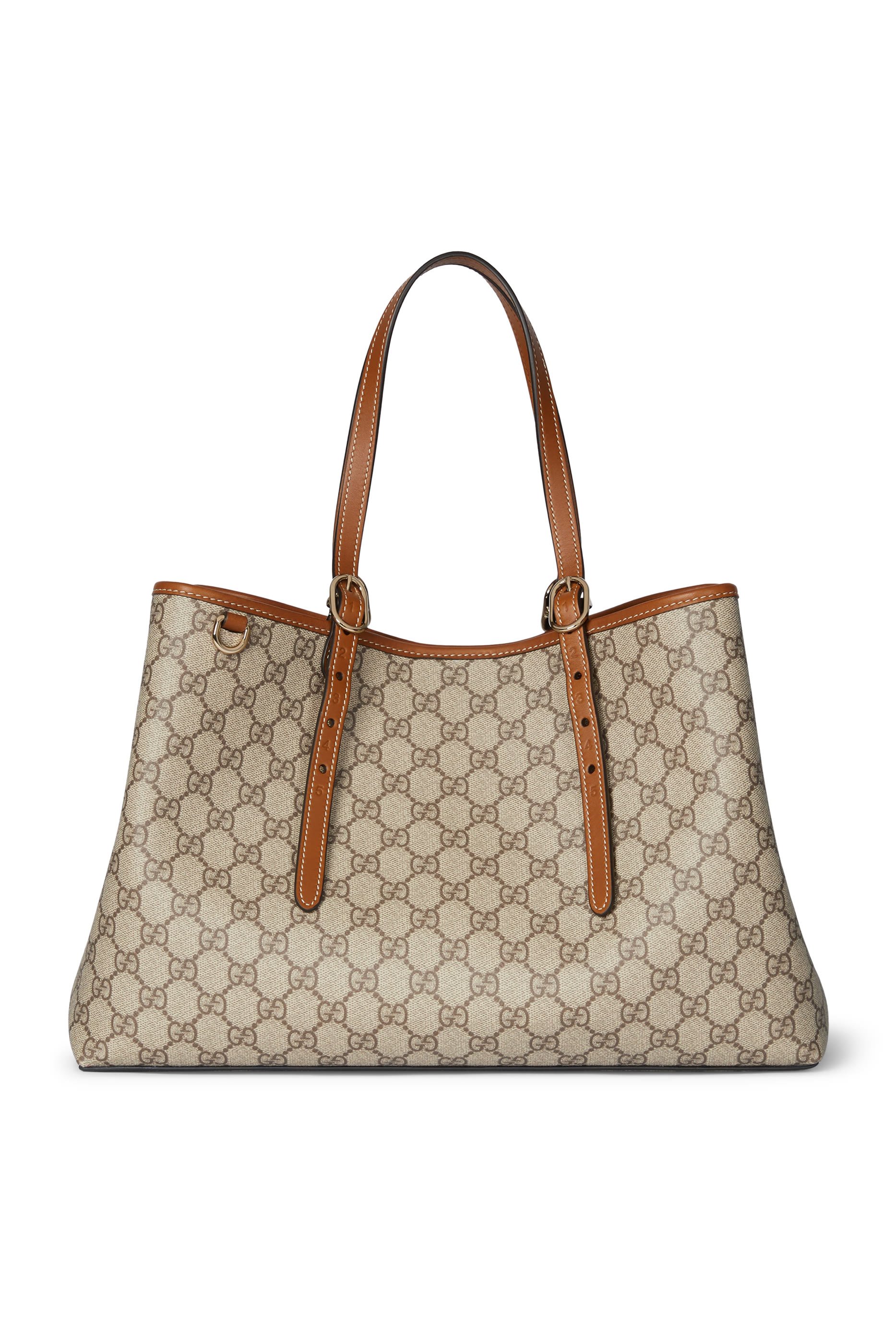 حقيبة يد متوسطة بنقشة حرفي شعار الماركة