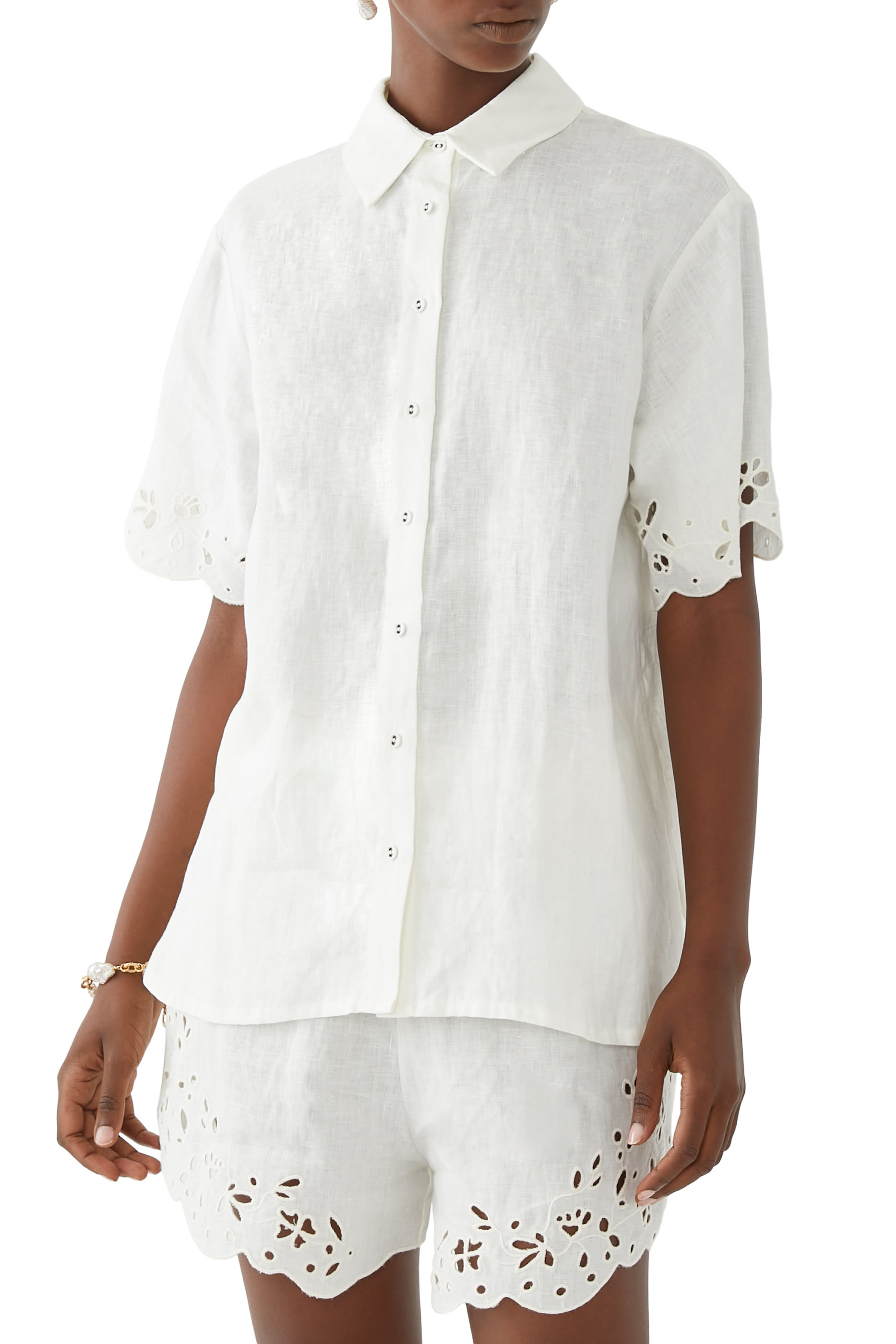 قميص ميموار بأكمام قصيرة