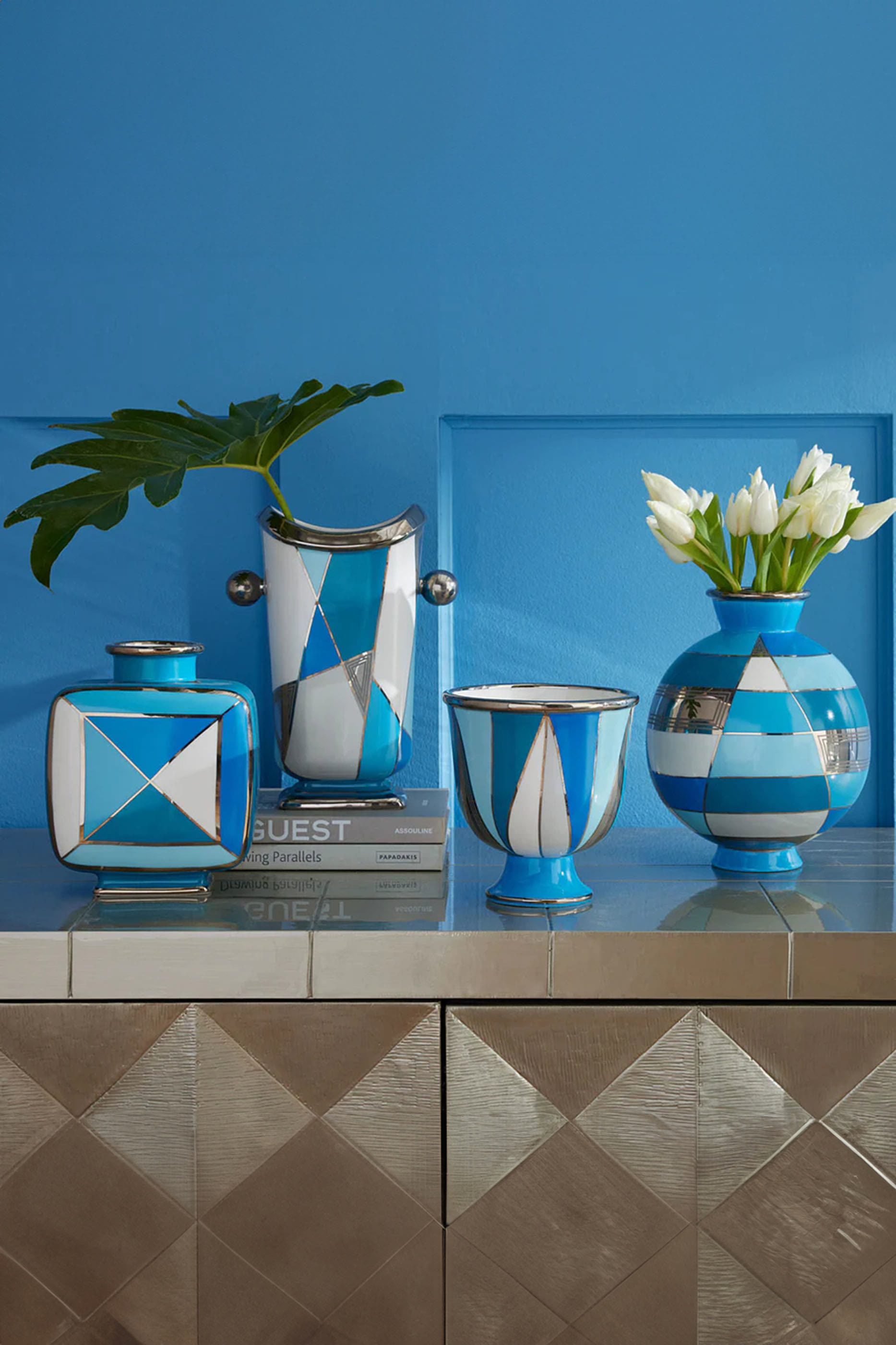 مزهرية تورتينو بنقشة مربعات