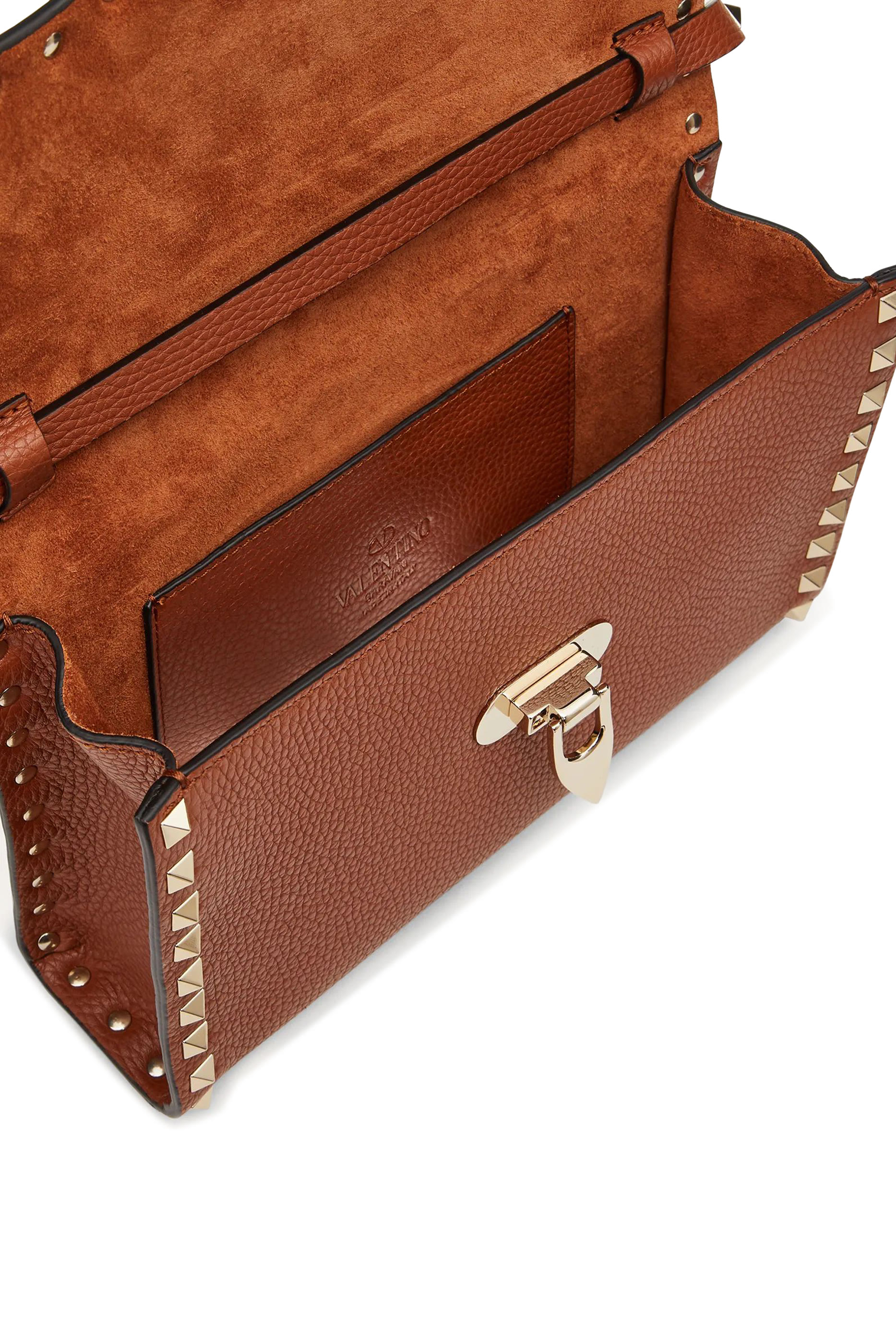 حقيبة كروس فالنتينو غارافاني جلد مرصعة بحلي هرمية