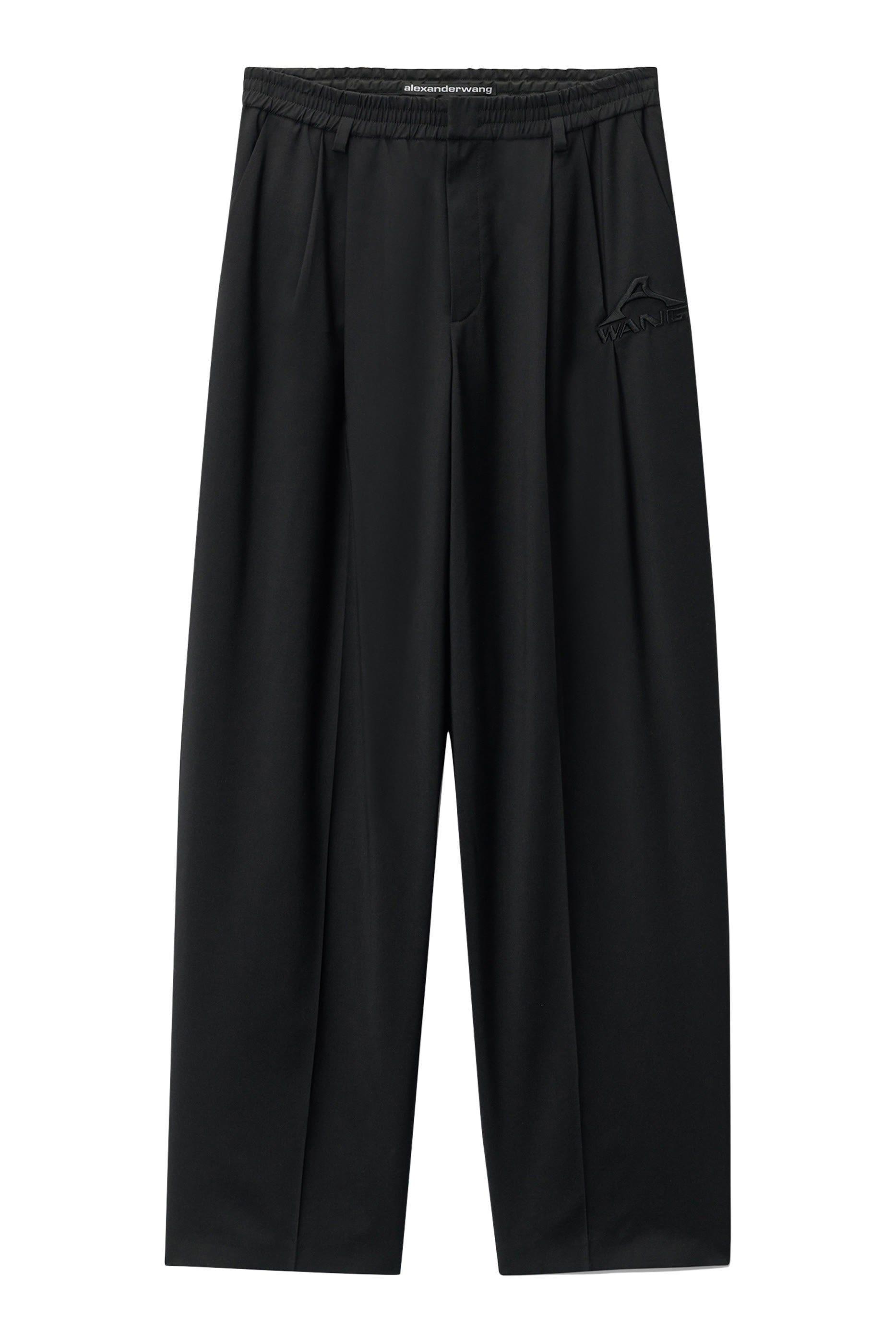 بنطال بقصة فضفاضة بخصر متوسط ​​الارتفاع صوف استوائي