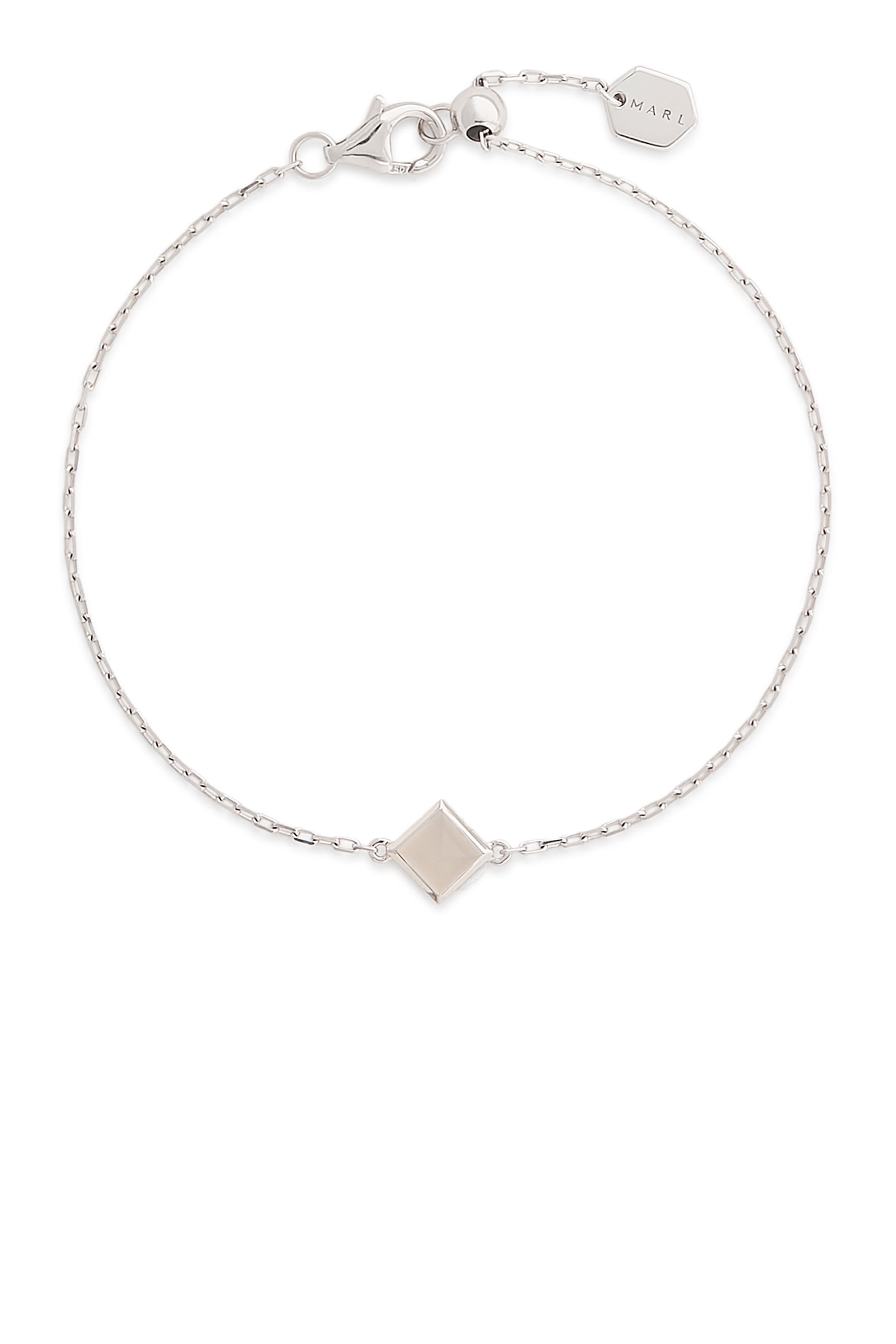 سوار كليو بحلية بتصميم هرمي، ذهب أبيض عيار 18