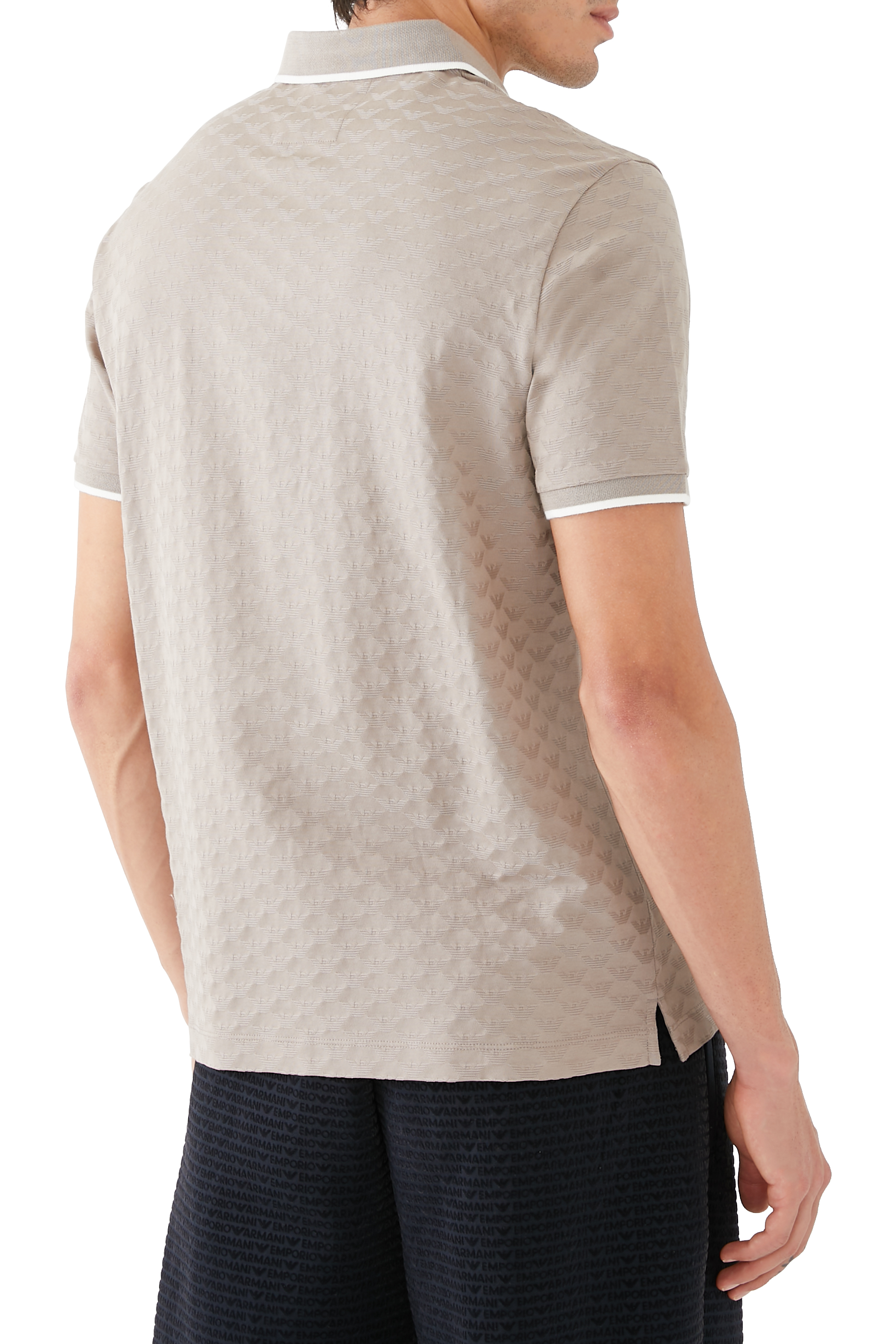 قميص بولو جيرسيه ميرسيريزد بنقشة شعار الماركة جاكار بالكامل