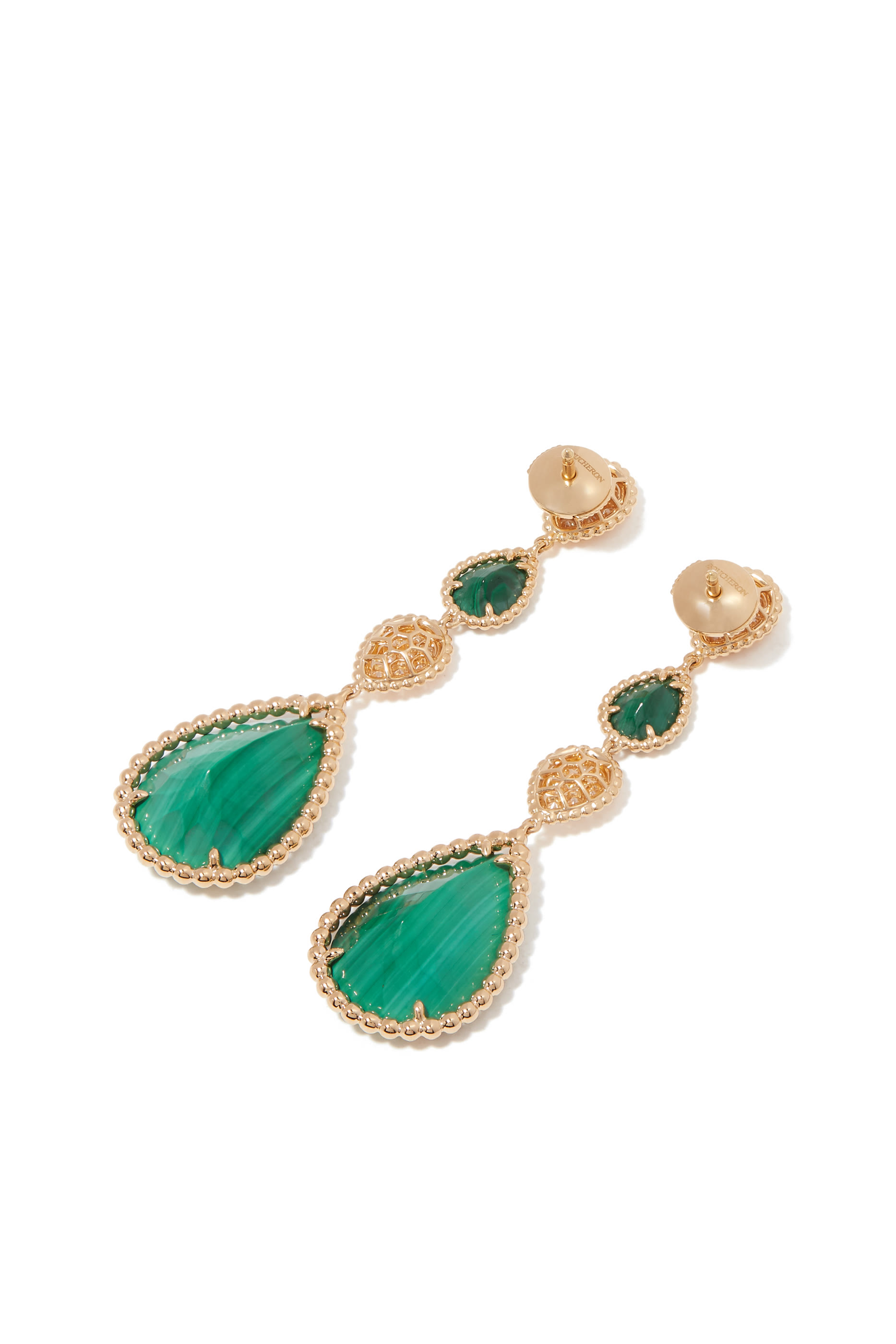 أقراط متدلية سيربنت بوهيم مرصعة بأحجار مالاكيت