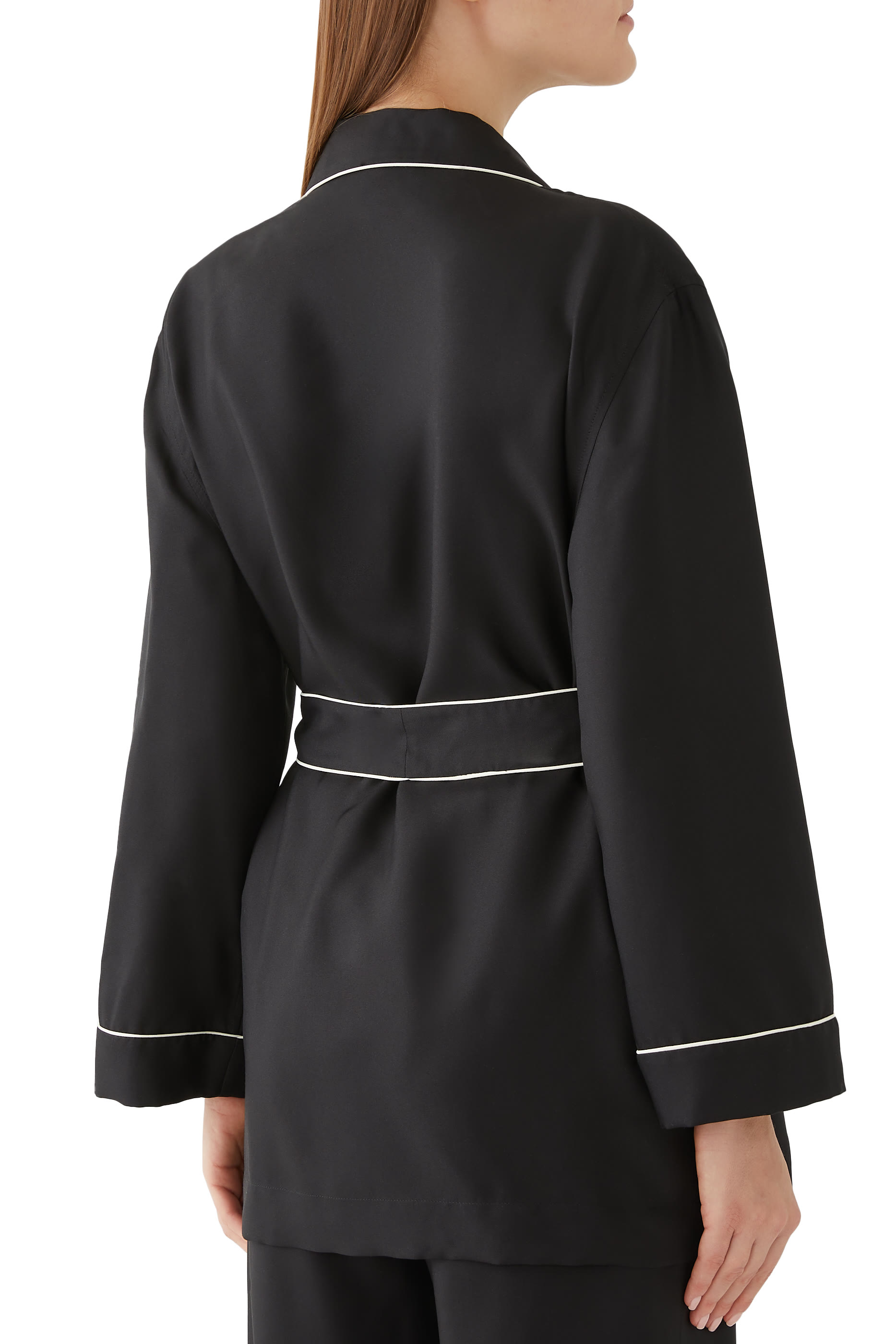 قميص بحزام تويل