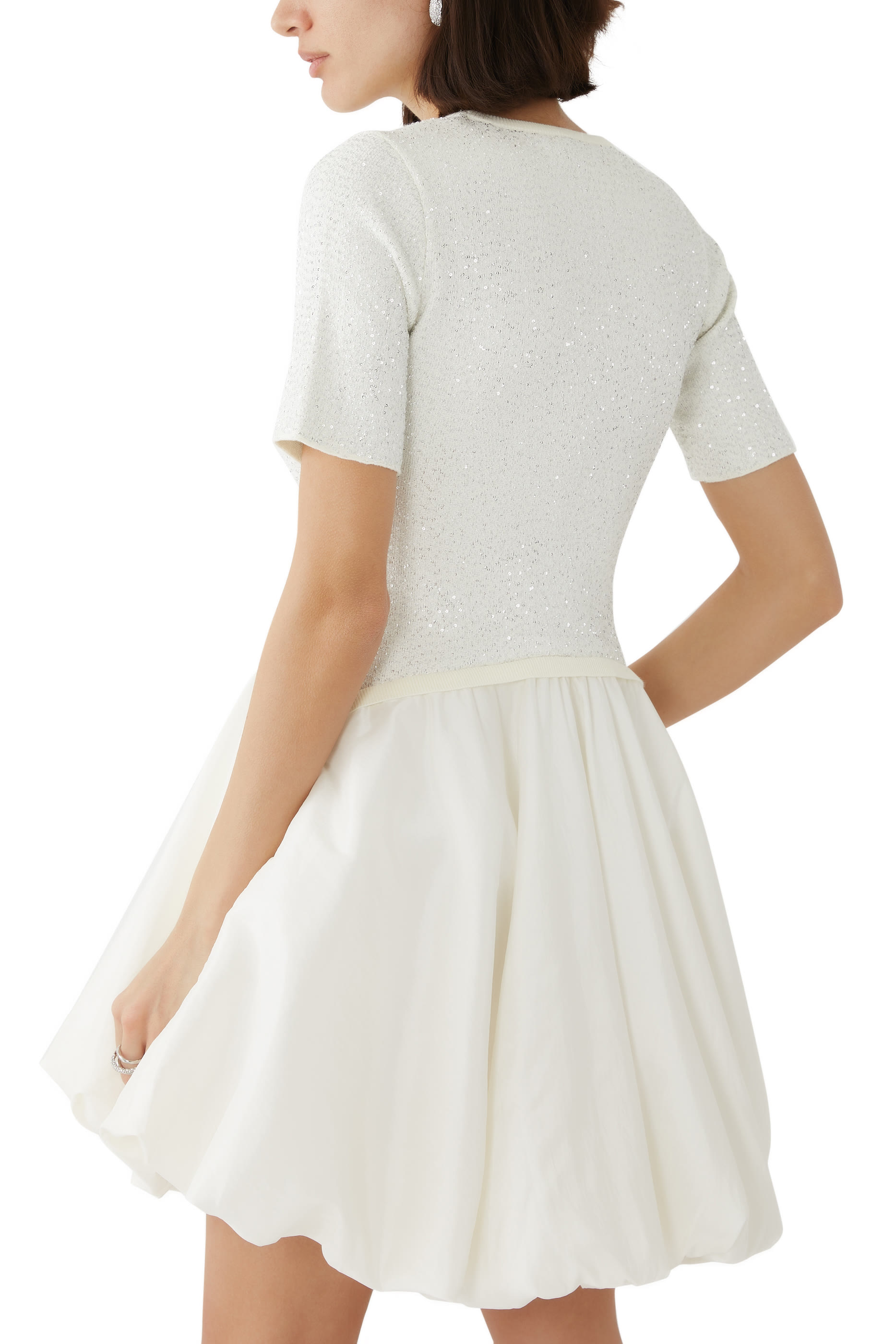 فستان كينز قصير منسوج بكشكش