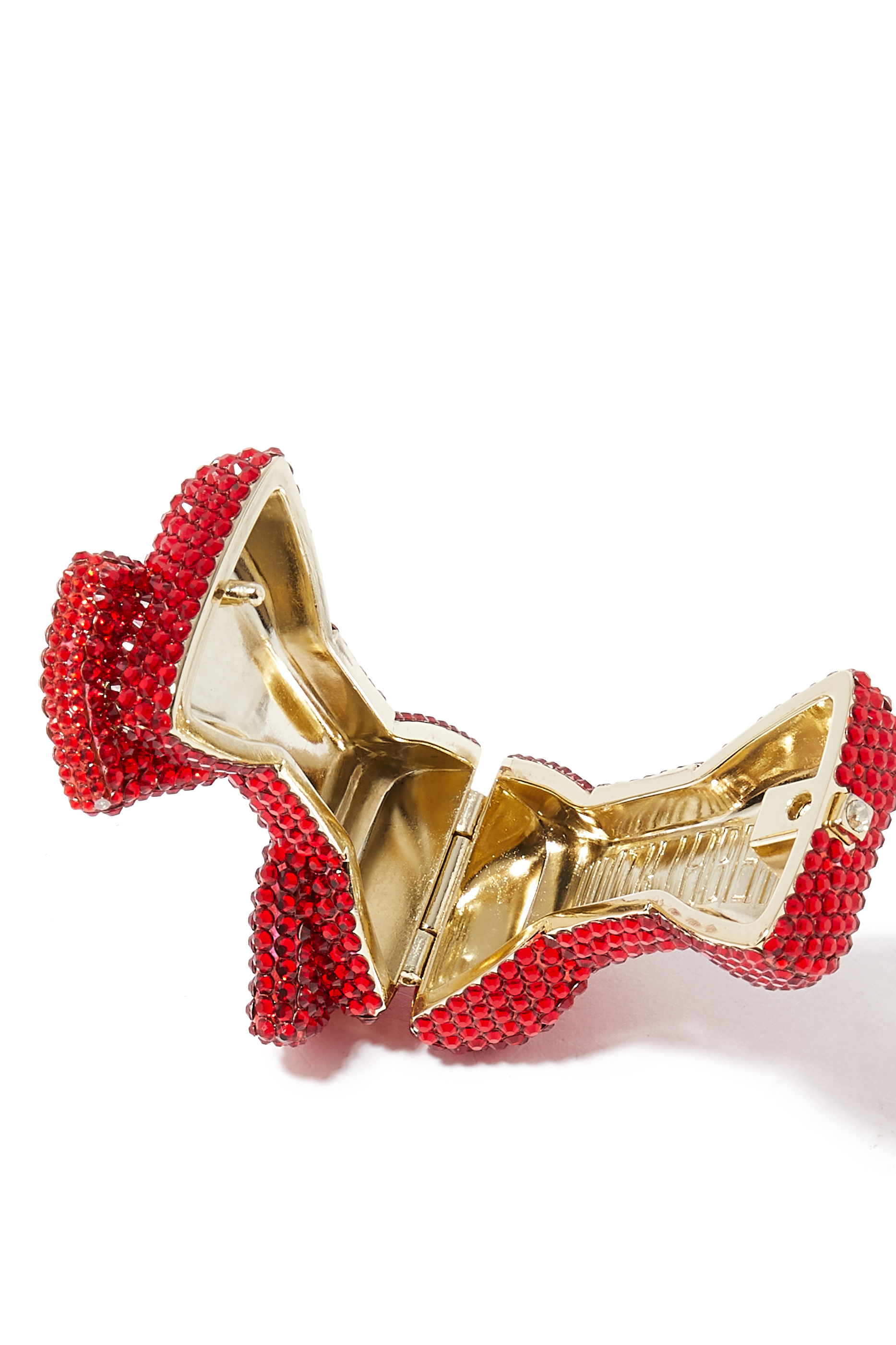 علبة أقراص دواء بتصميم ربطة فيونكة مرصع بالكريستال