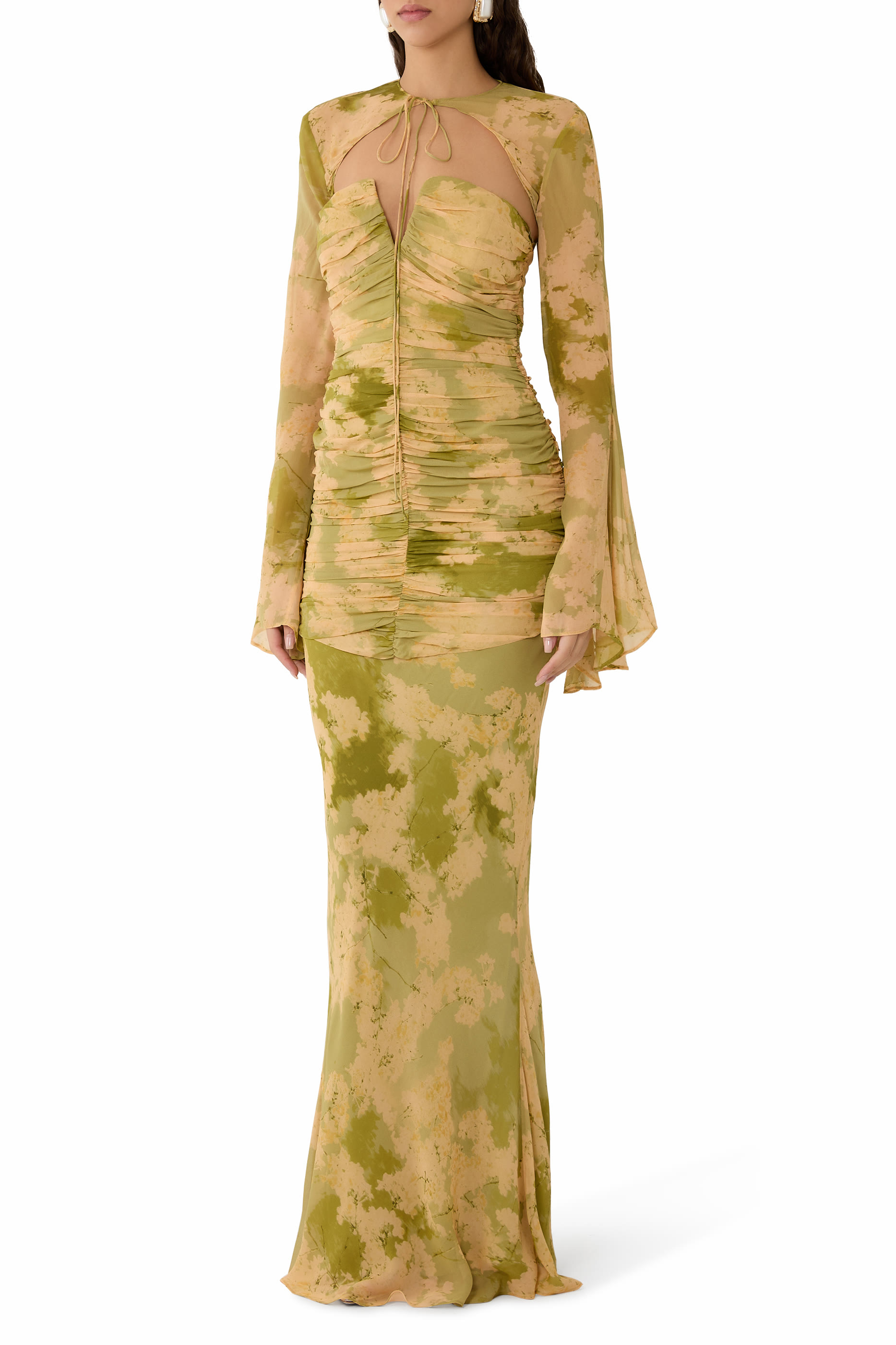 فستان لورينا طويل مع بوليرو شيفون