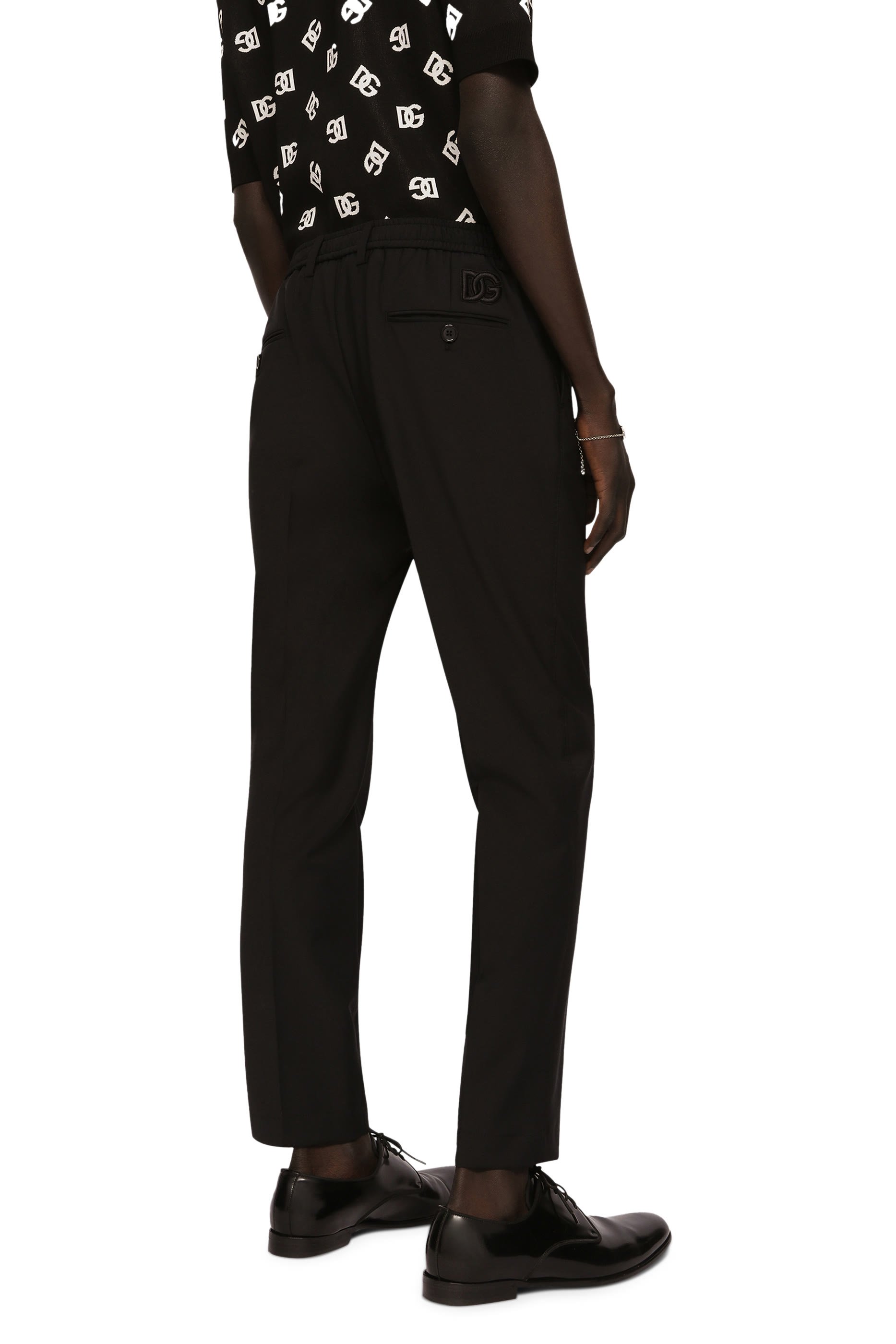 بنطال مطرز بحرفي الماركة قطن مطاطي