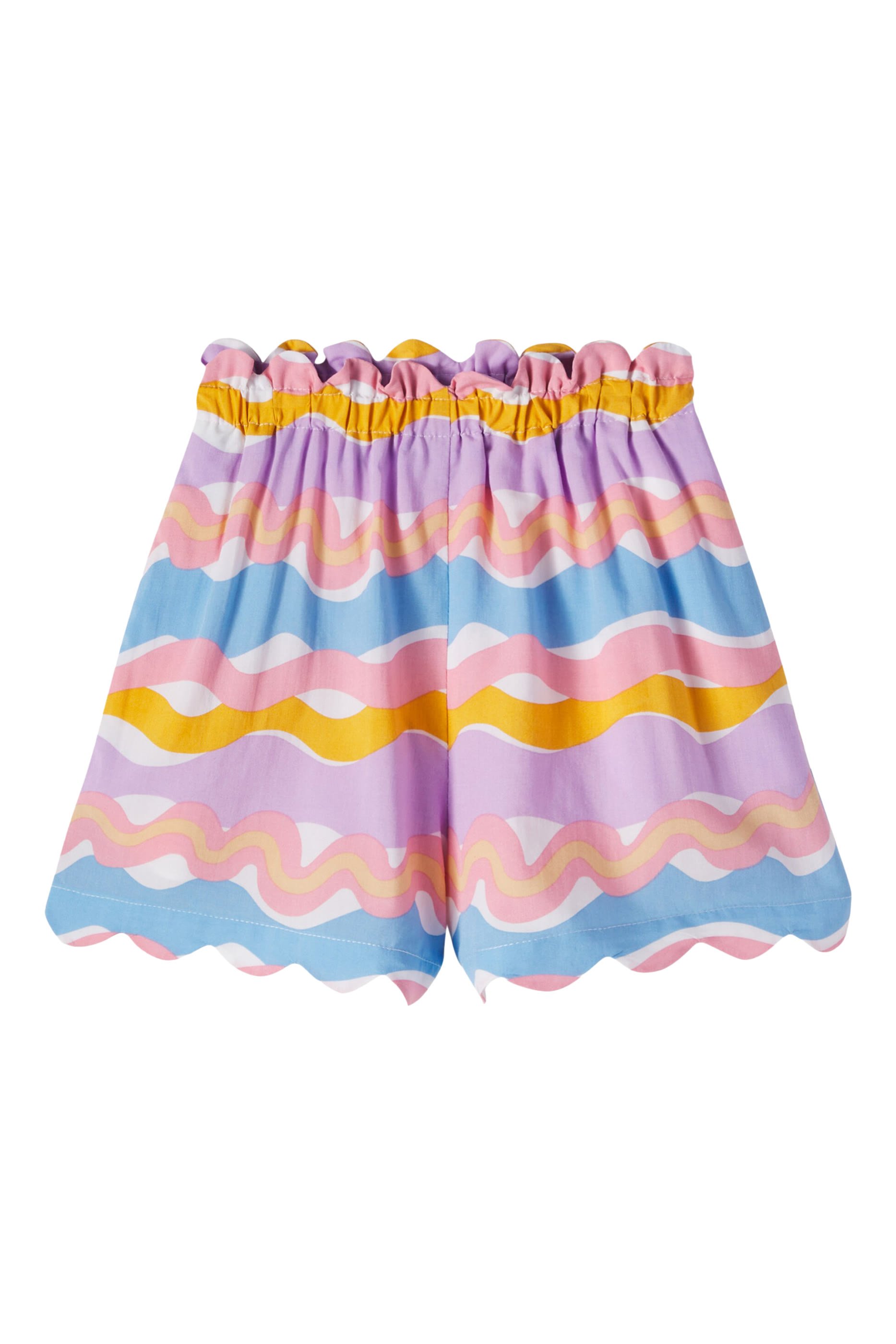 Kids Wave Pattern Shorts
