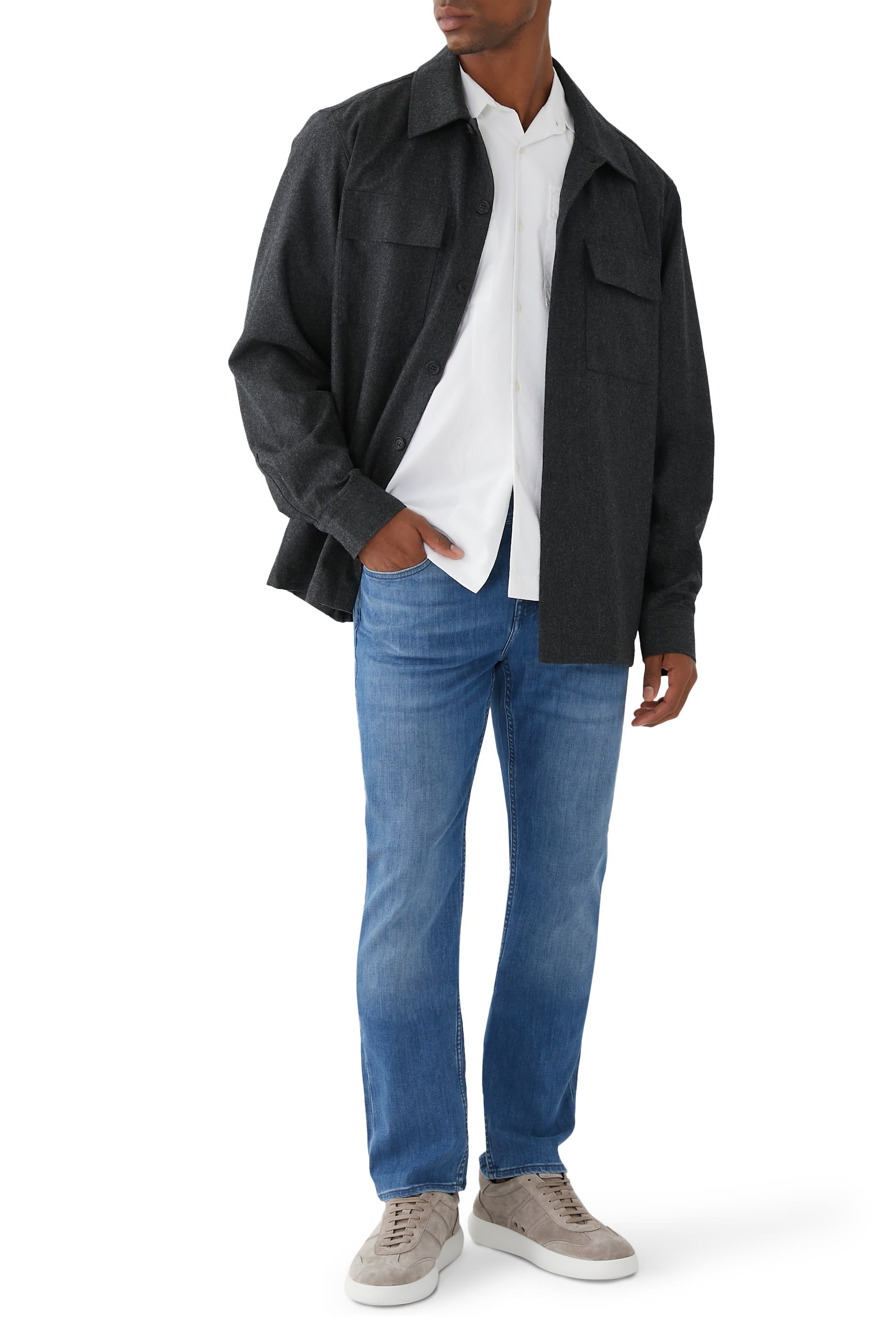 بنطال جينز تيك مطاطي بقصة ساق مدببة