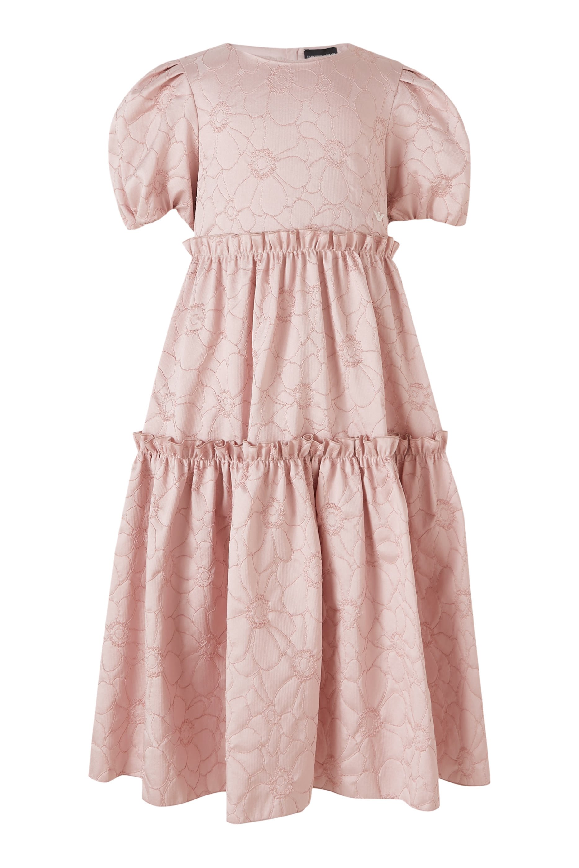 فستان بأكمام منفوخة وأزهار ثلاثية الابعاد للأطفال