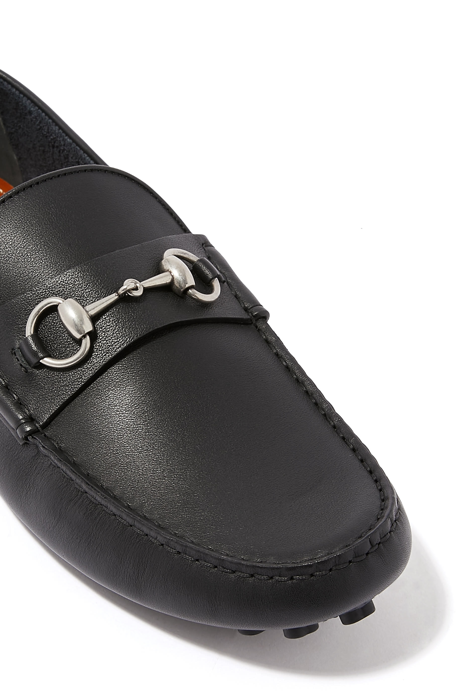 حذاء درايفر سهل الإرتداء بحلية لجام الحصان جلد