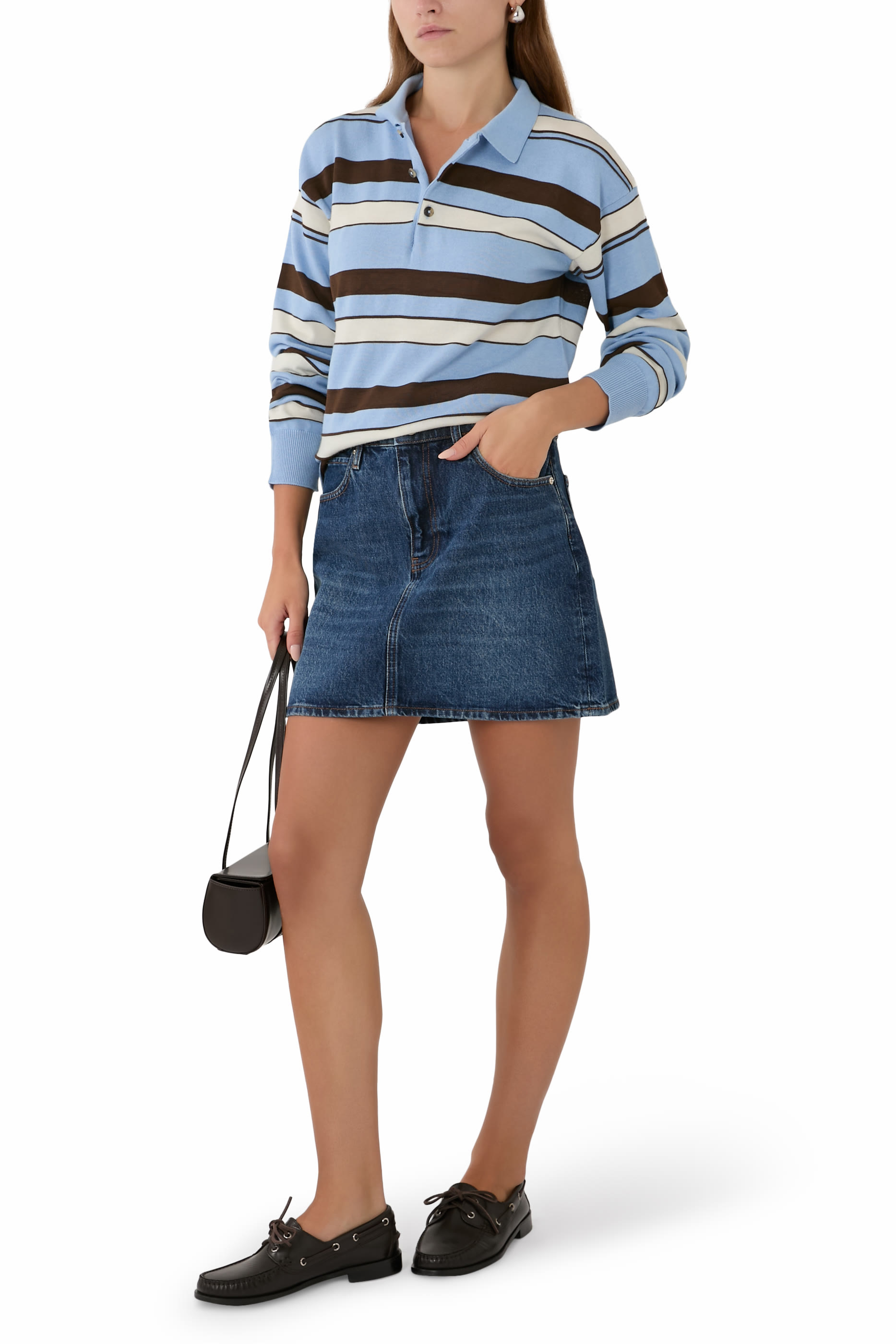 تنورة أكيومن قصيرة بخصر مرتفع