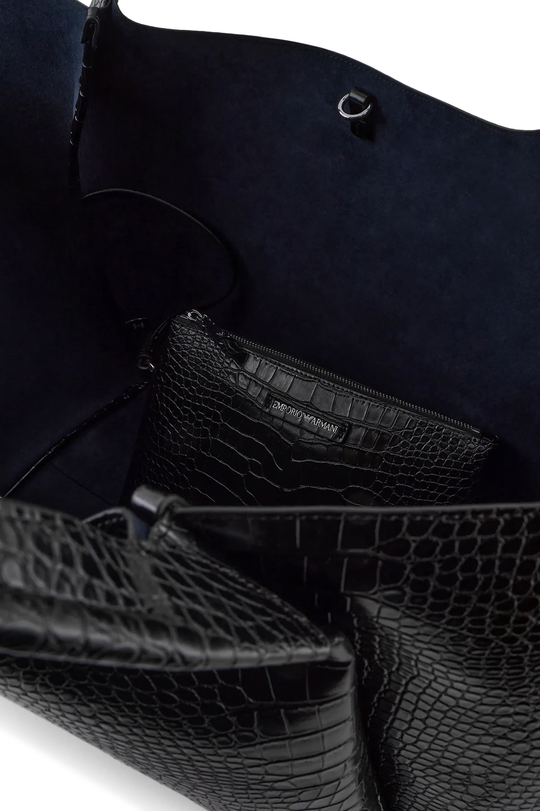 حقيبة يد جلد صناعي بنقشة جلد التمساح