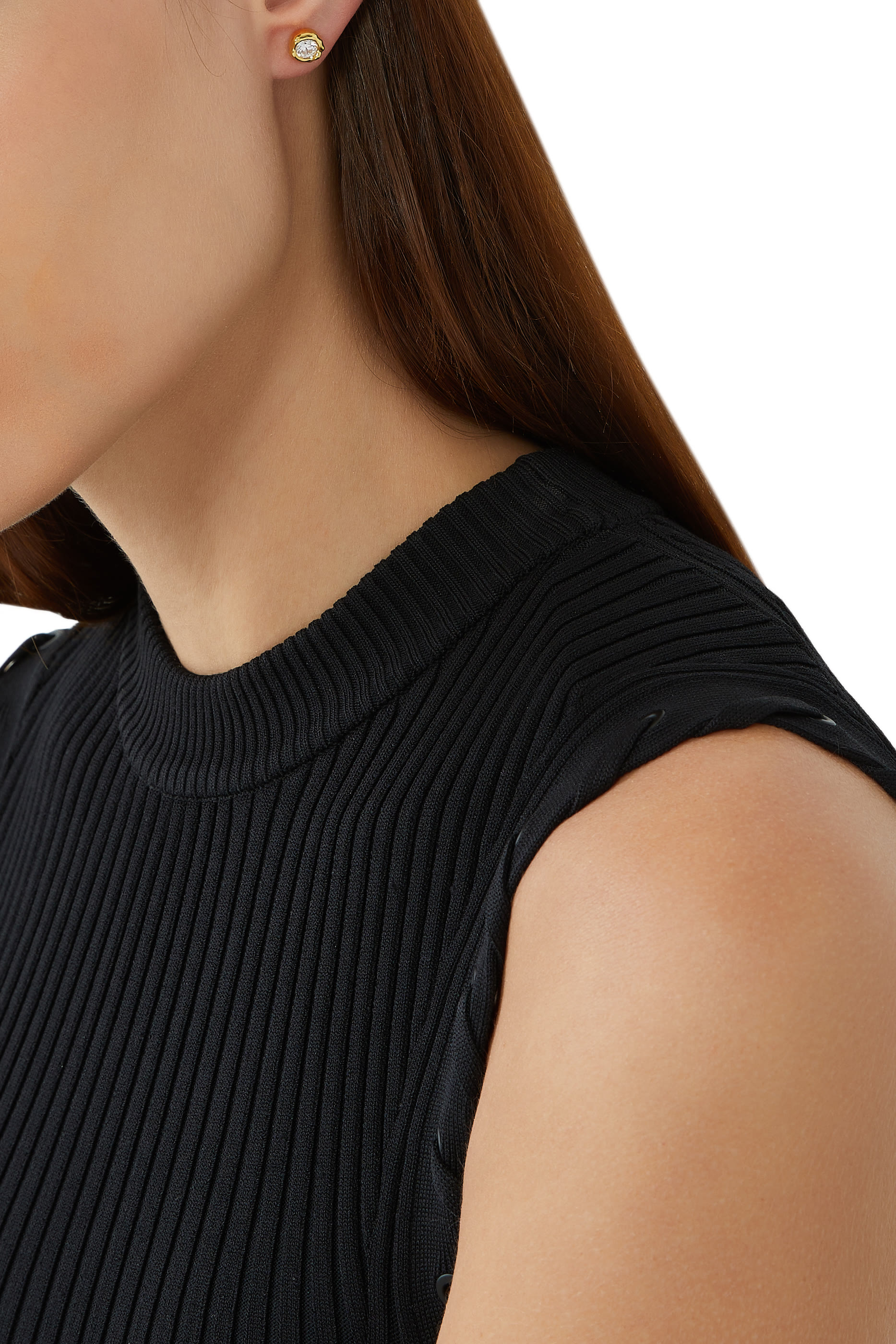 أقراط أسترالز بحافة منصهرة وأحجار زركونيا مكعبة نحاس مطلي بذهب عيار 14 ومشبك كبس مصنوع من الفولاذ المستخدم في المعدات الطبية