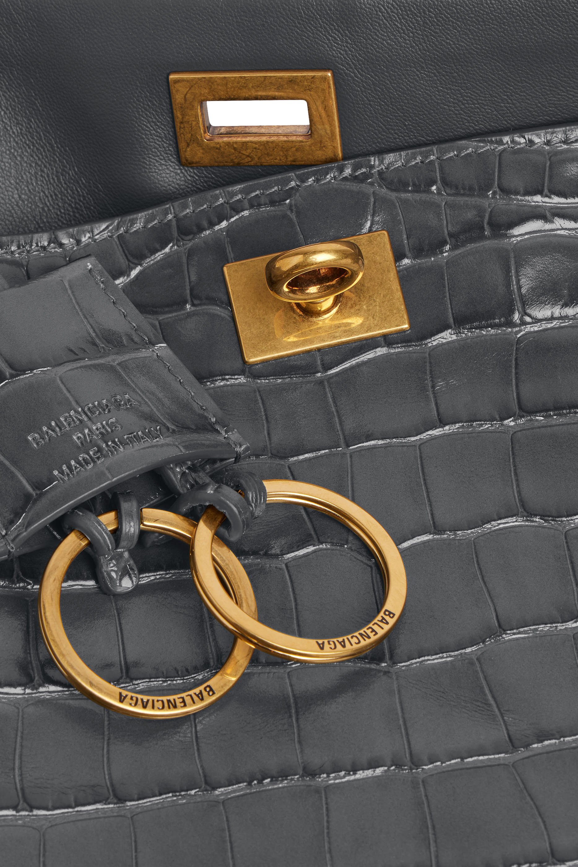 حقيبة يد روديو صغيرة بنقشة جلد التمساح