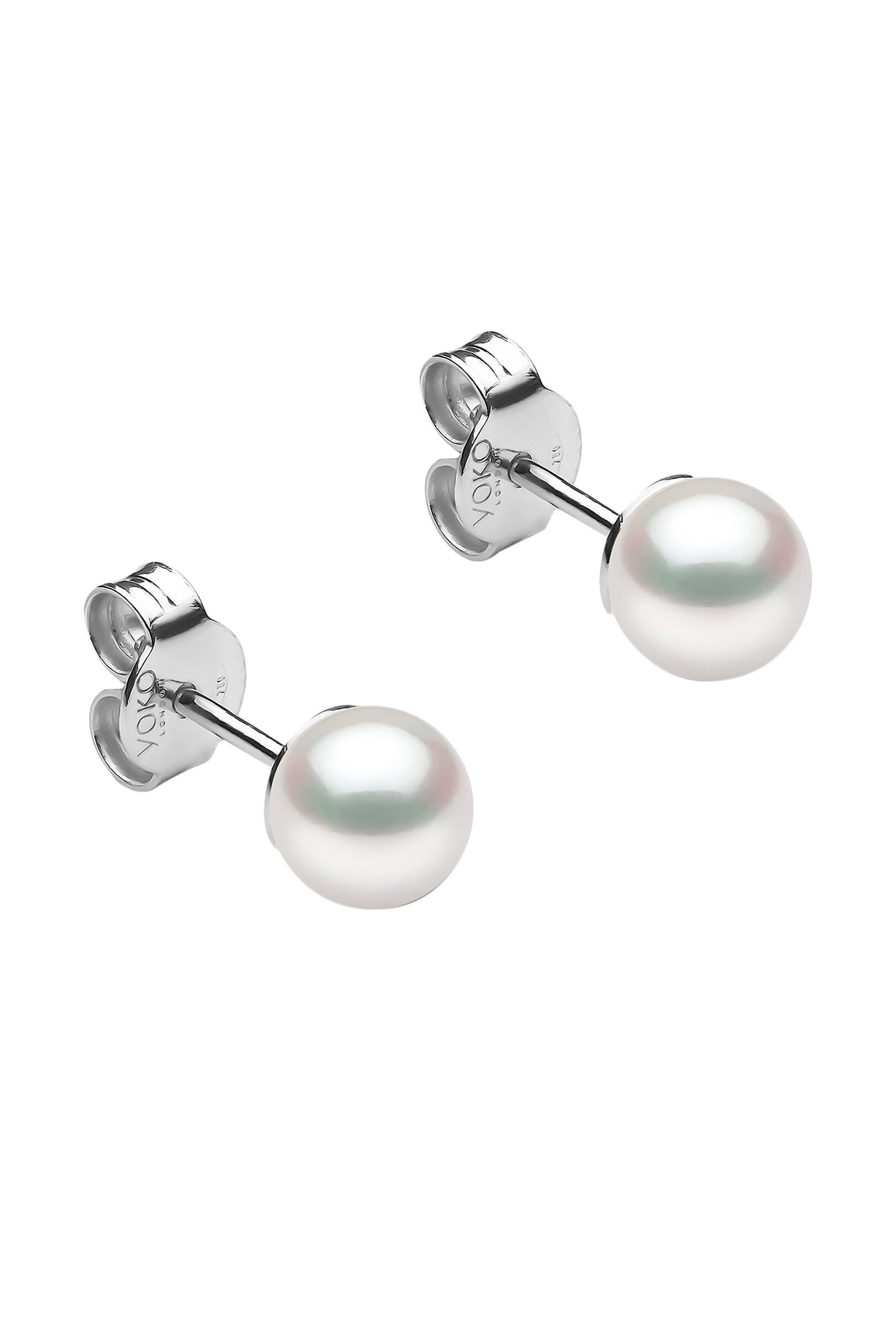 Classic 5mm Pearl Stud Earrings, 18k White Gold & Akoya Pearls