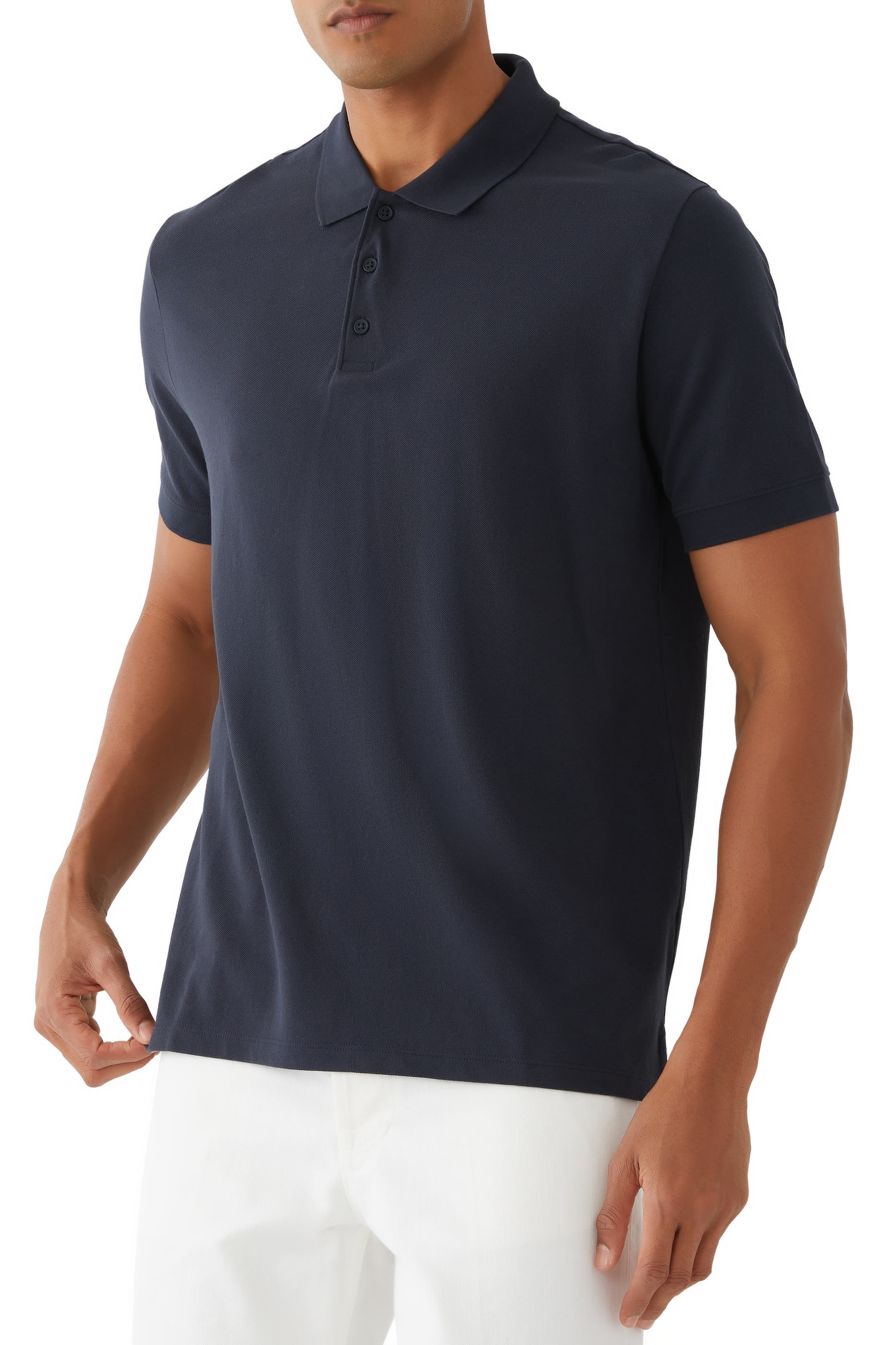 قميص بولو بأكمام قصيرة قماش بيكيه