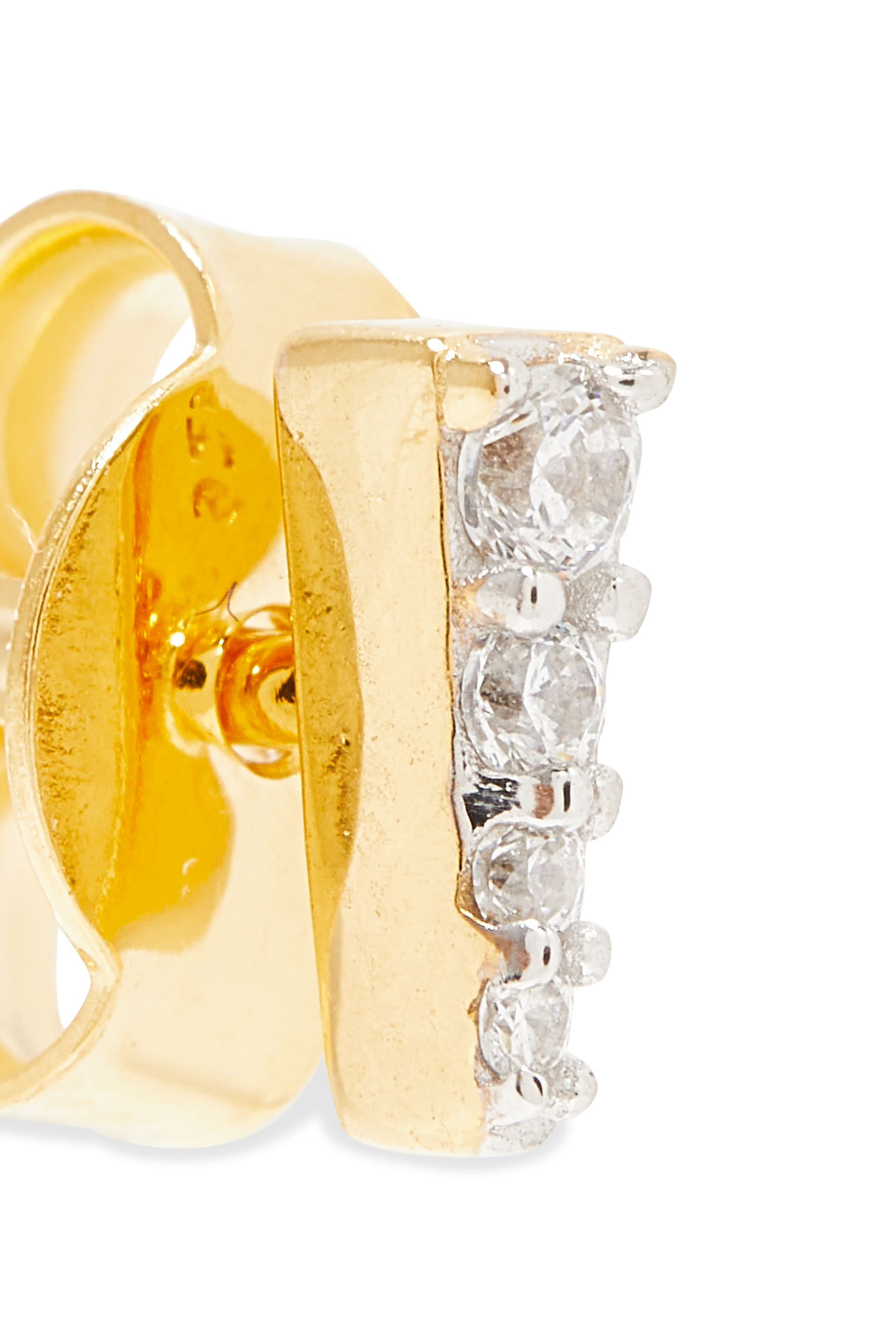 أقراط سيليستيال سبايك مرصعة بأحجار زركونيا مكعبة، فضة إسترلينية معاد تدويرها مطلية بذهب معاد تدويره عيار 18 