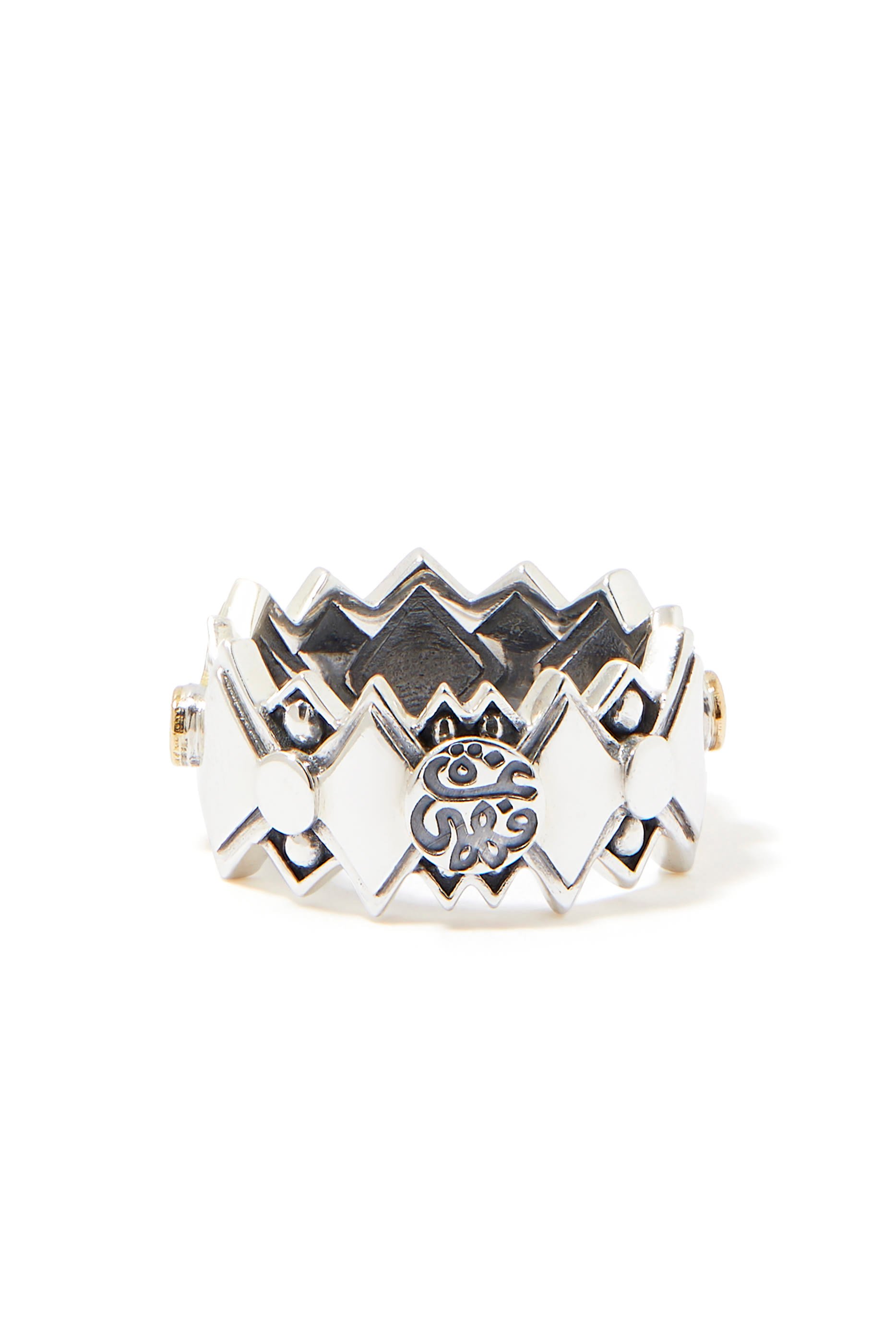 خاتم بيلوفد مرصع بالماس والرودوليت ذهب أصفر عيار 18