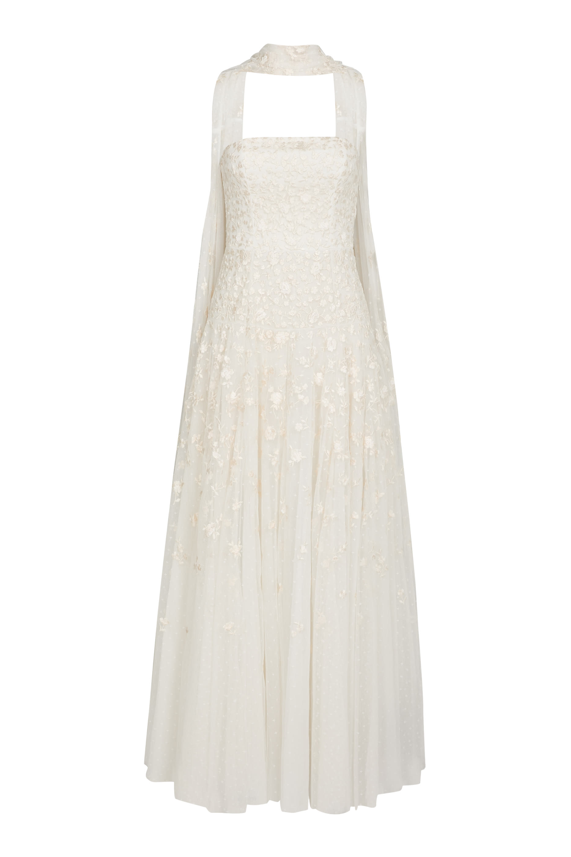 فستان سهرة ليا ديتسي بلا حمالات بكاب