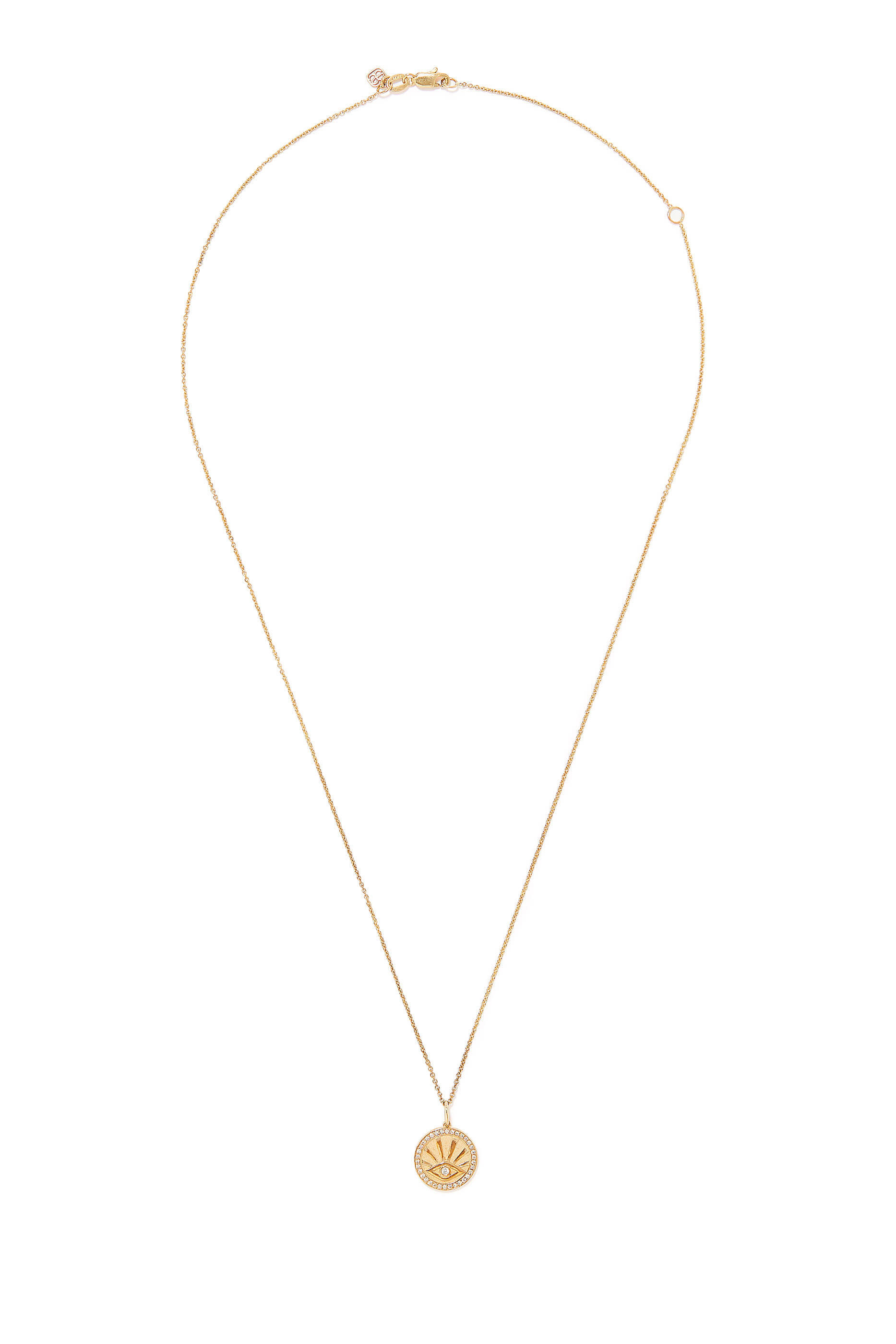 قلادة بدلاية مرصعة بالألماس بتصميم عين حسود على شكل عملة