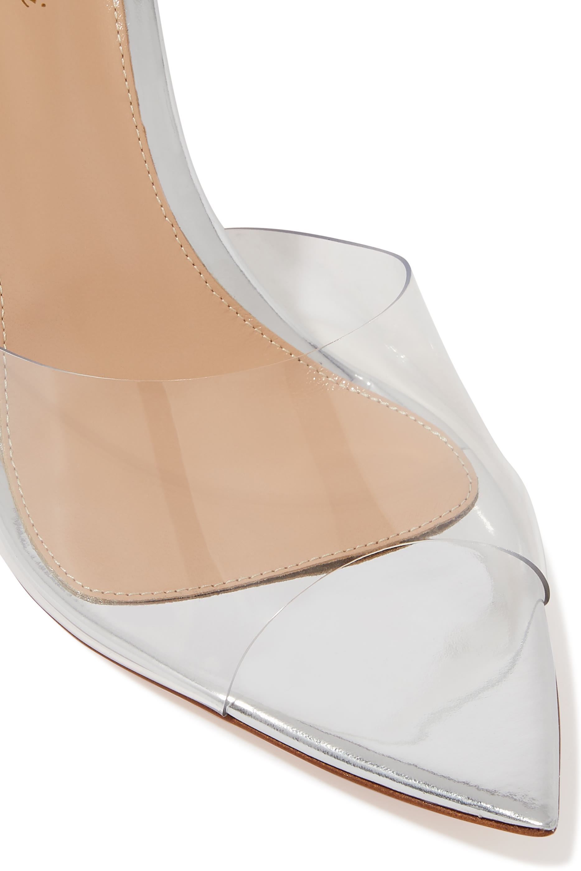 حذاء إيل 85 مفتوح جلد لامع بأجزاء شفافة