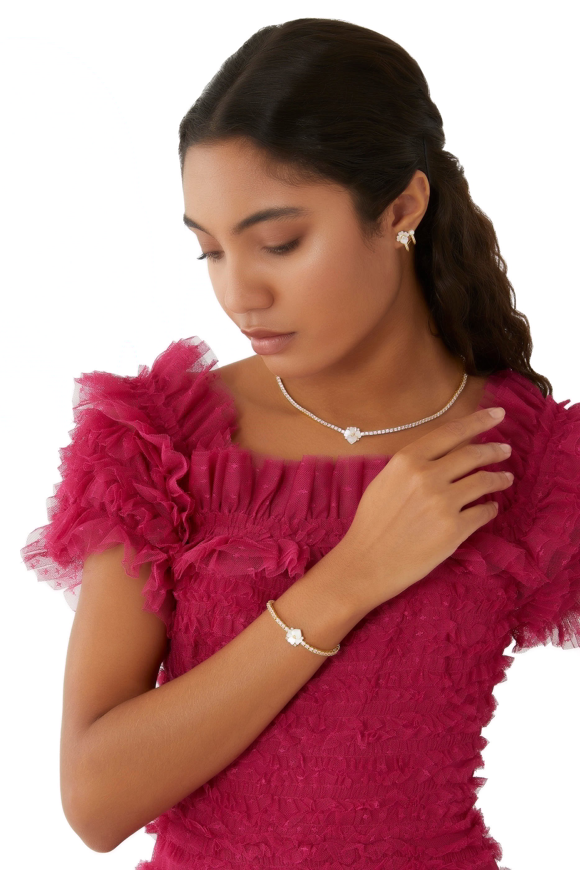 أقراط هاجي مزدوجة بريشس بانسي