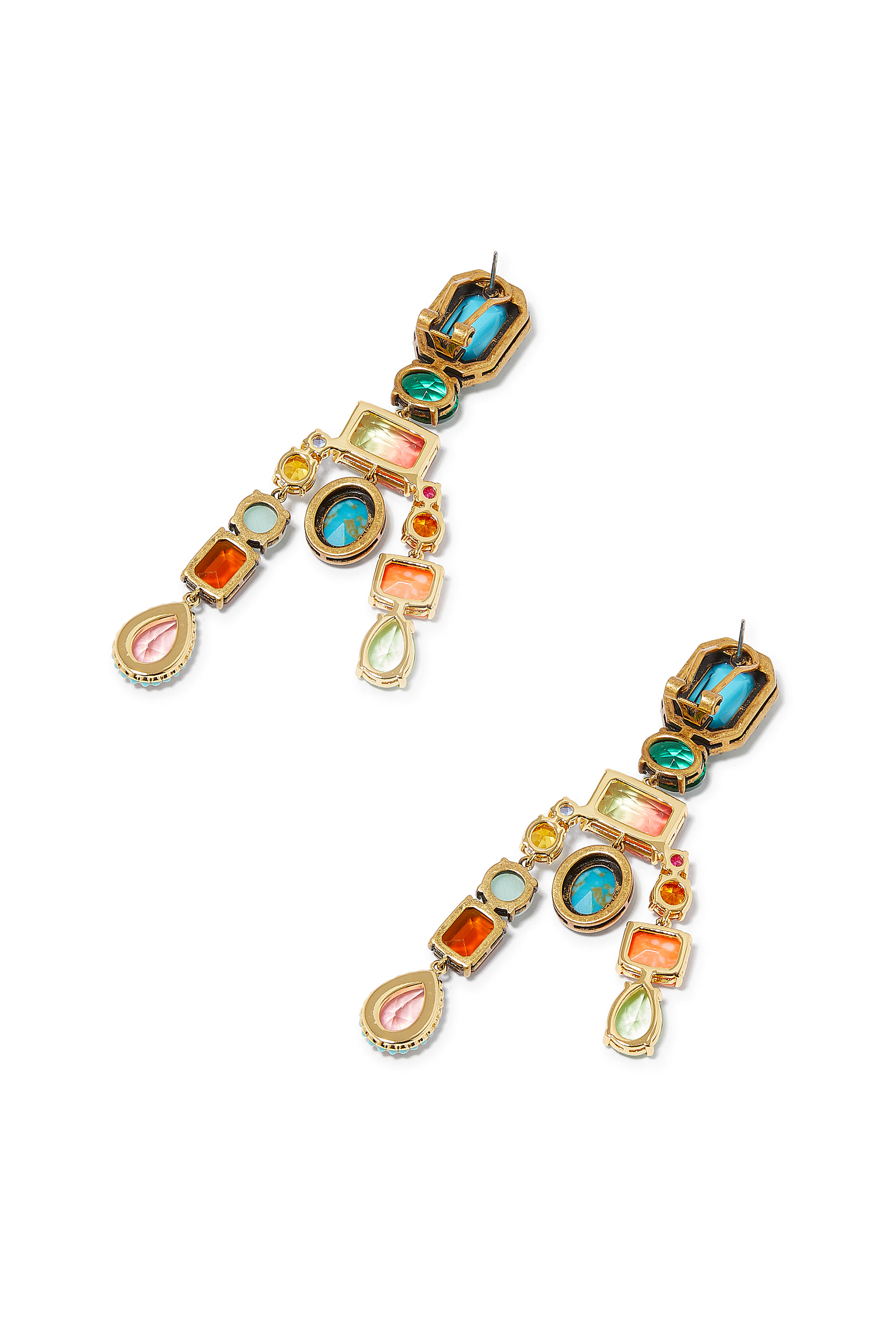 أقراط كبيرة بأحجار كريمة متنوعة