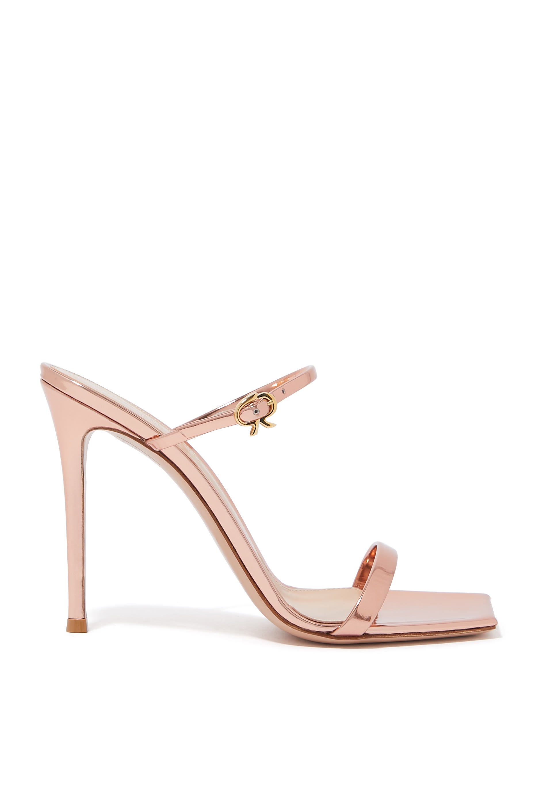 حذاء ريبون 105 مفتوح من الخلف جلد لامع بسير مزدوج