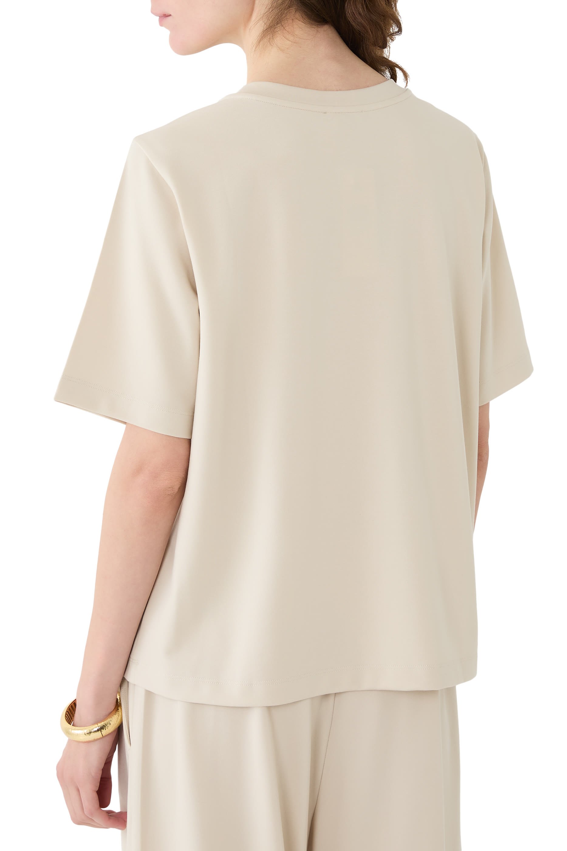 تيشيرت بياقة ضيقة بونتي خفيف الوزن