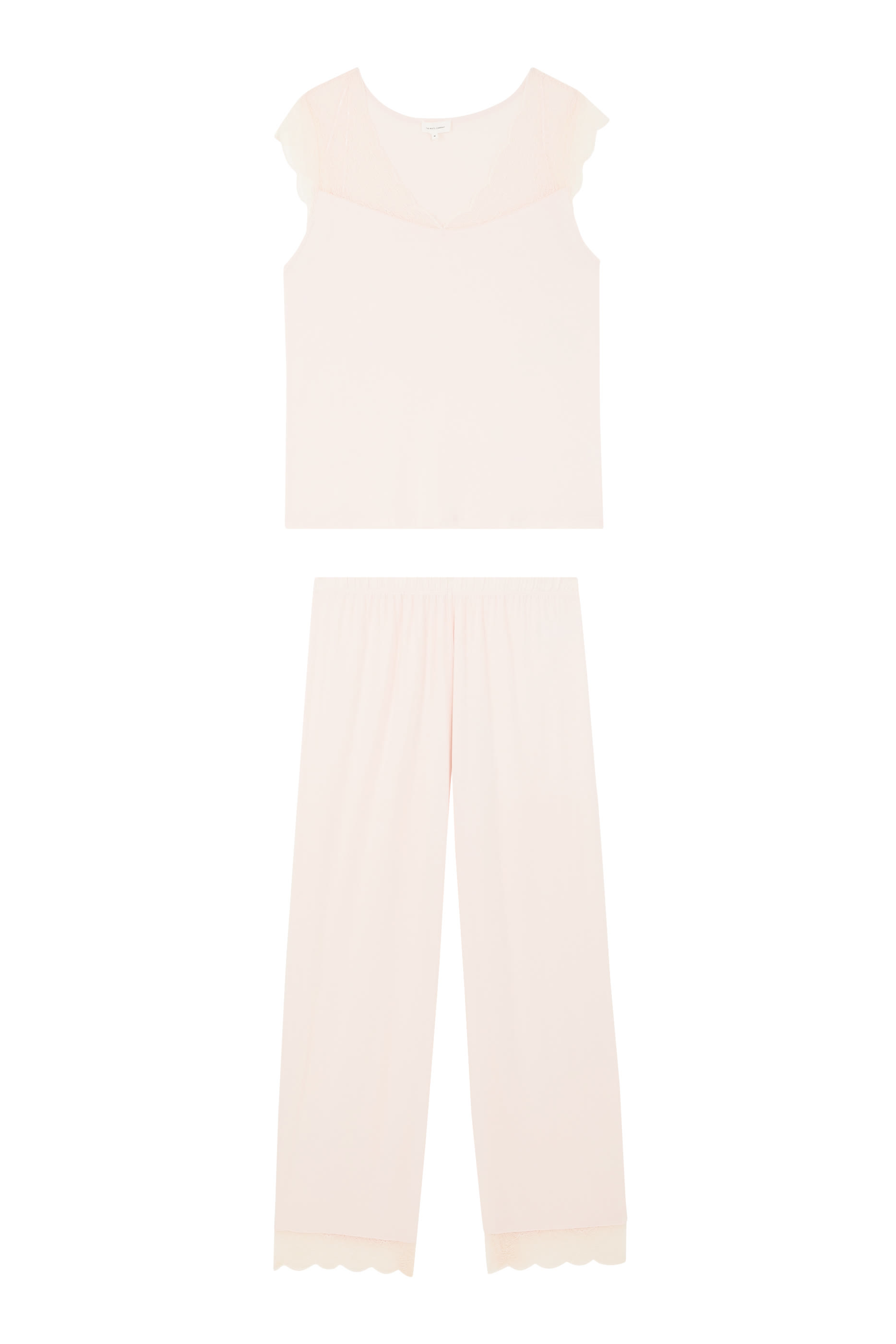 طقم بيجامة جيرسيه بتفاصيل دانتيل