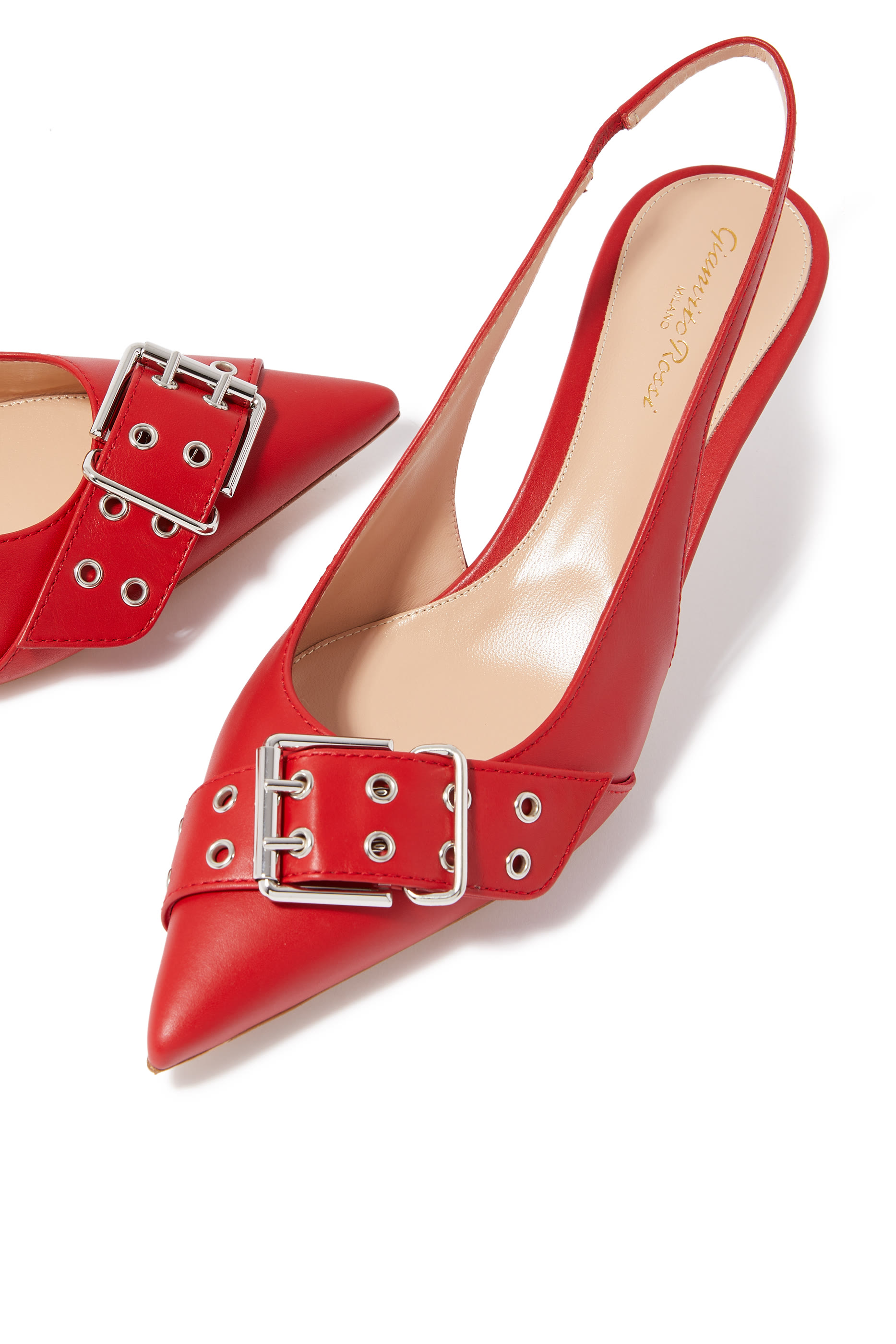 Leith 55mm Buckle-Strap Leather Pumps