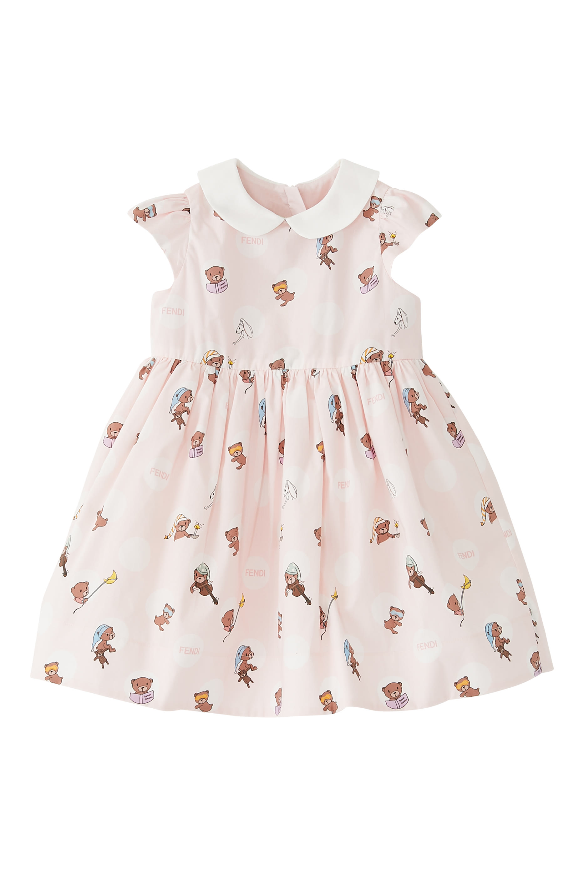 طقم فستان للأطفال بياقة وسروال تحتي، قطعتين