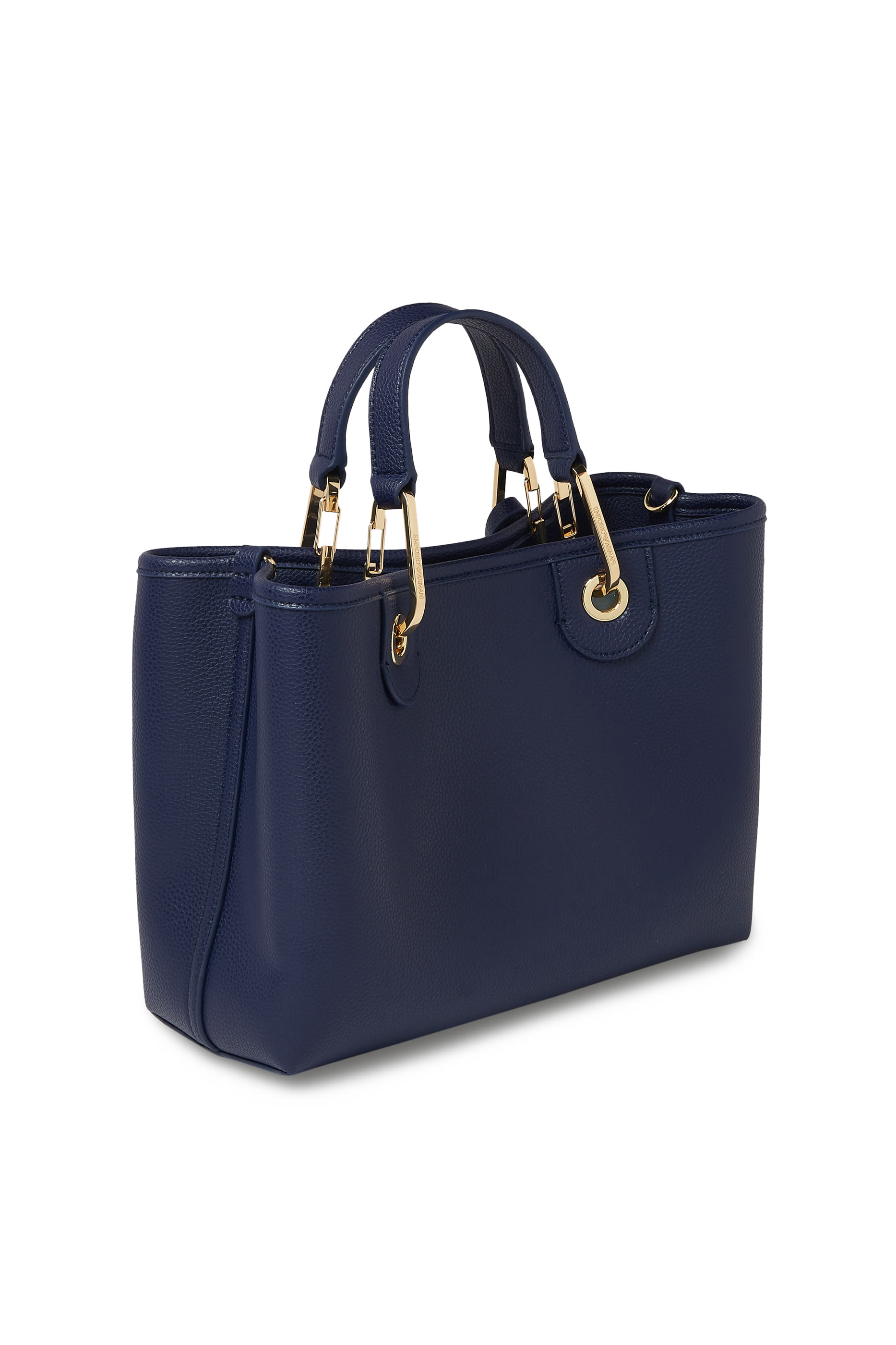 حقيبة يد مزينة بشعار الماركة