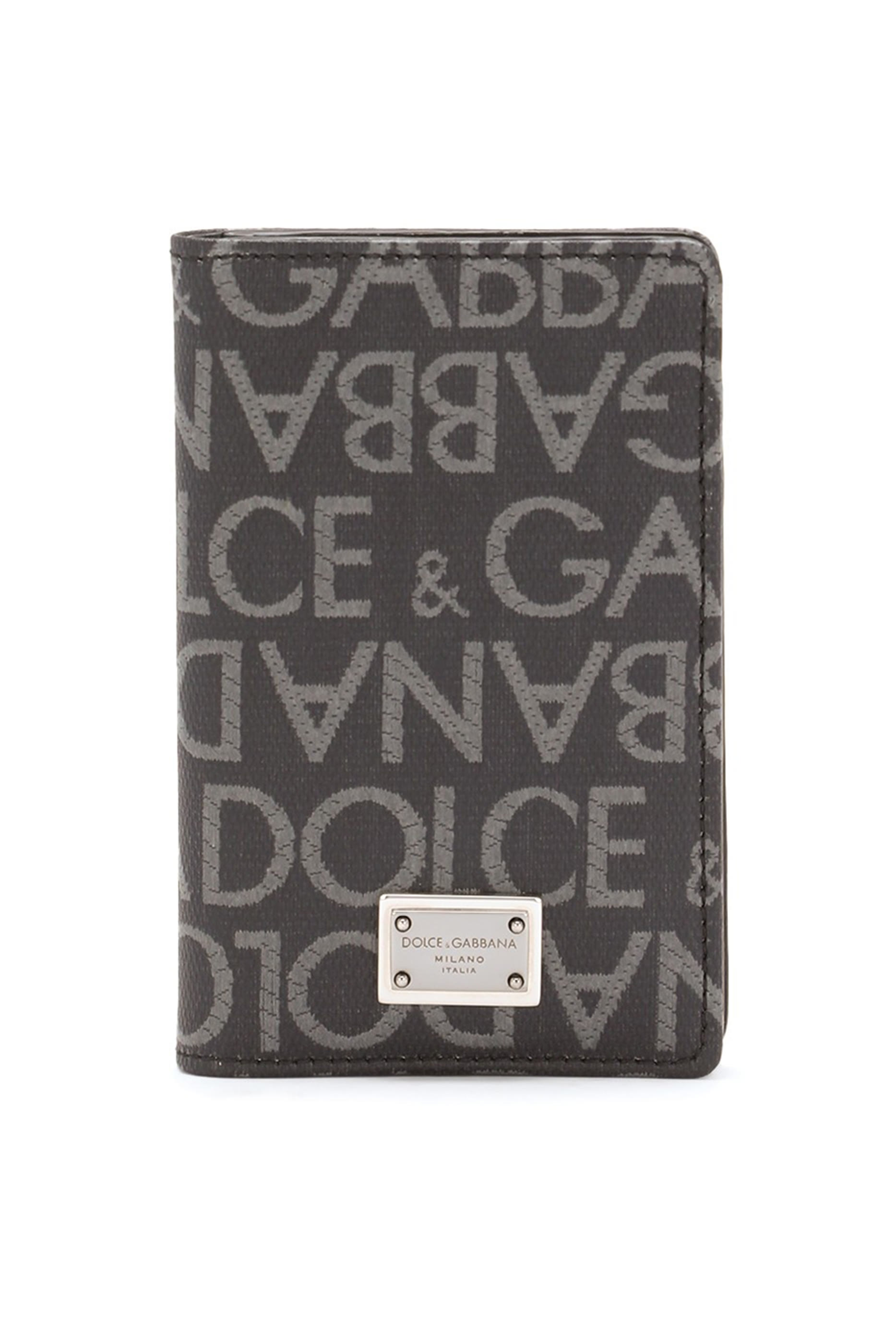 حافظة بطاقات ثنائية الطي جاكار مطلي