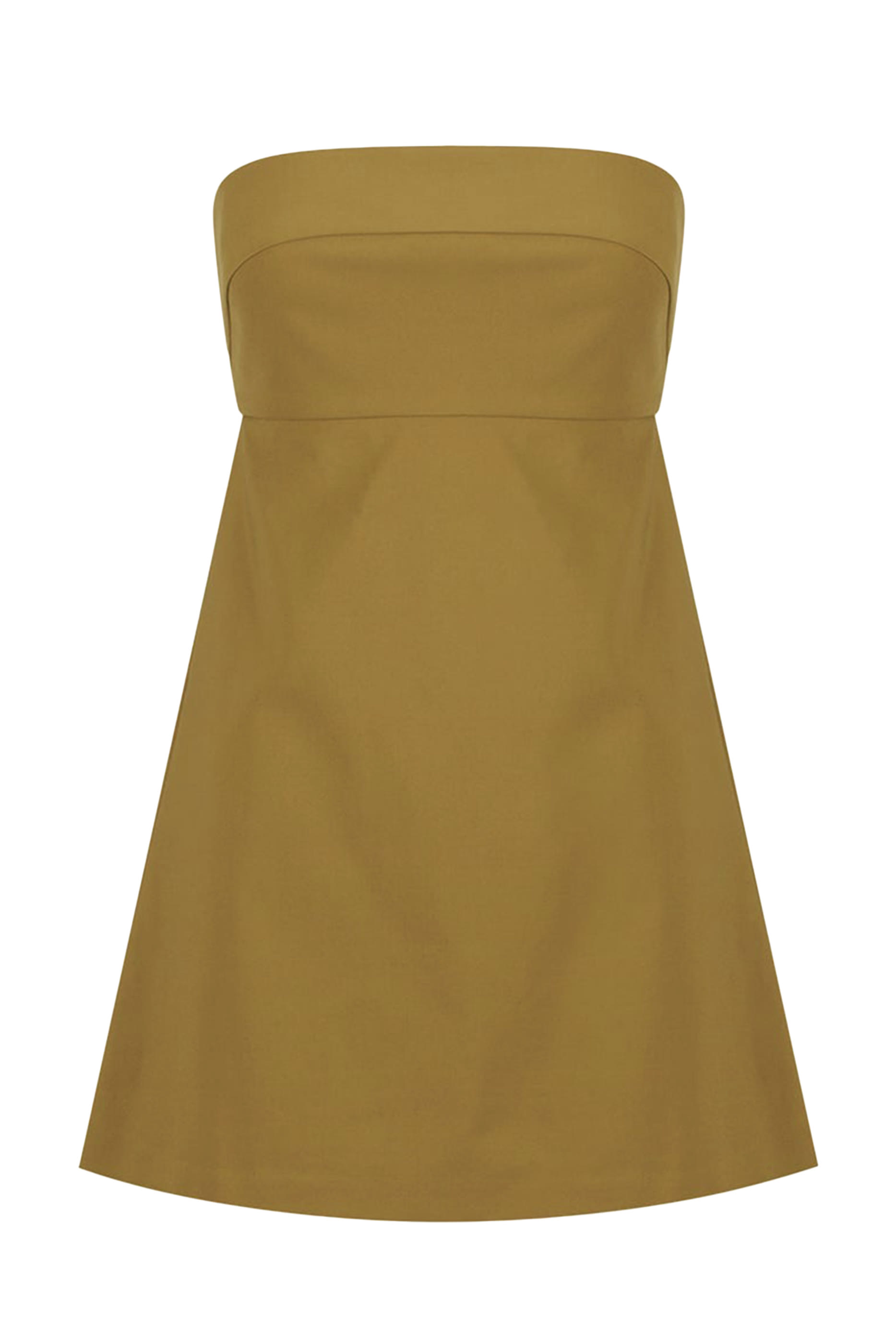 فستان لاني متوسط الطول بدون حمالات