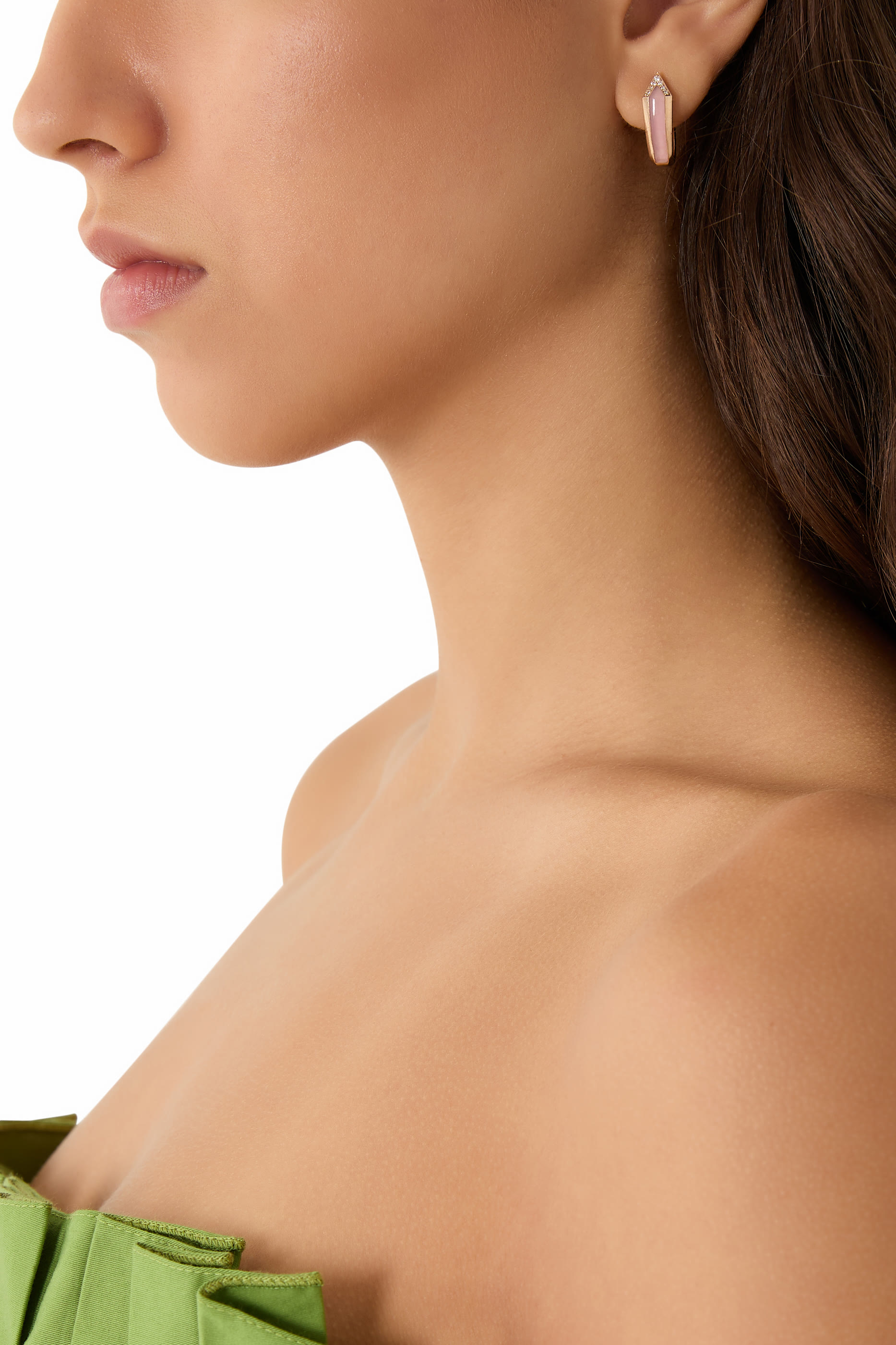 Junonia Hoop Earrings, 18k Rose Gold & Mother of Pearl