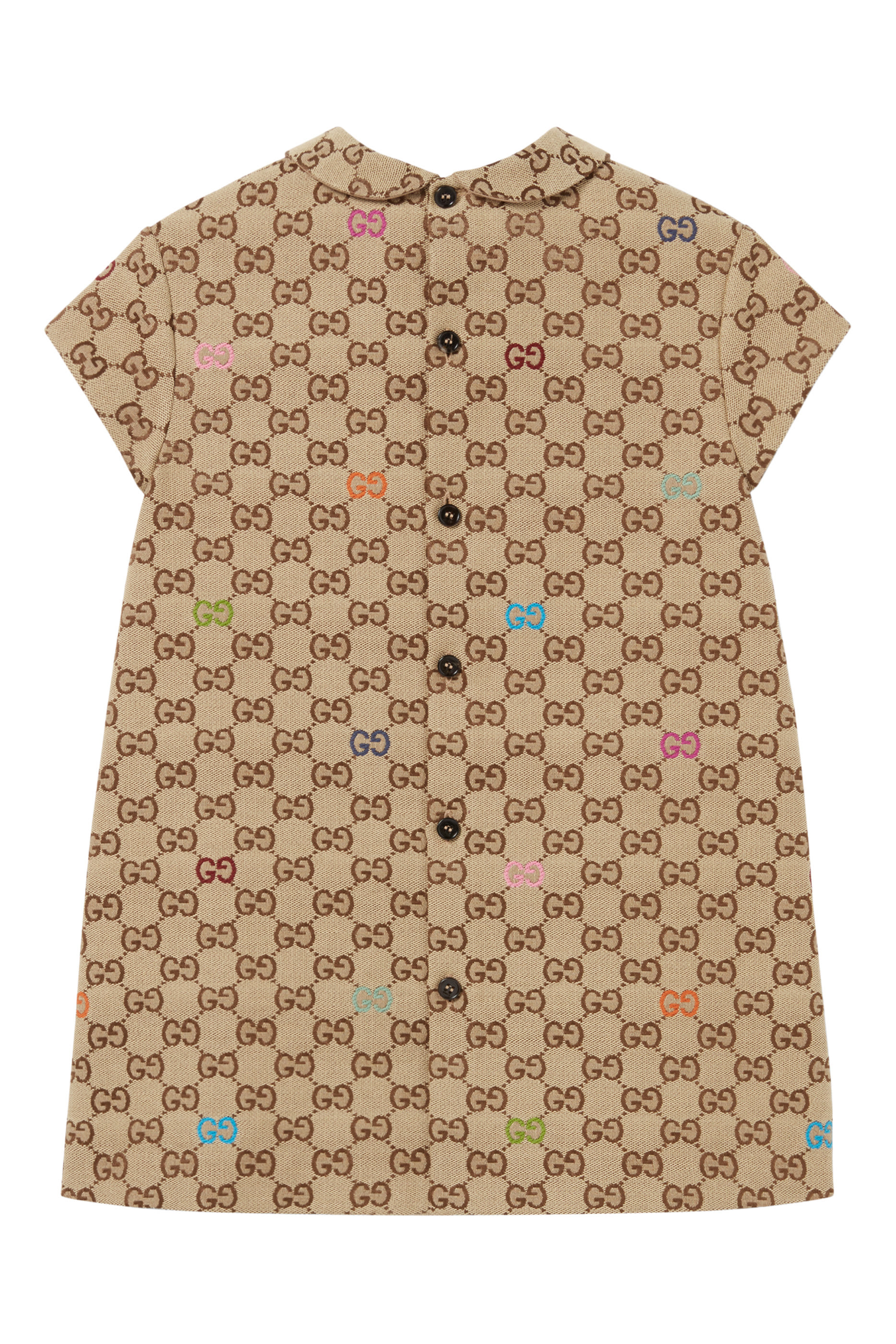 فستان قماش قنب بنقشة حرفي شعار الماركة للأطفال