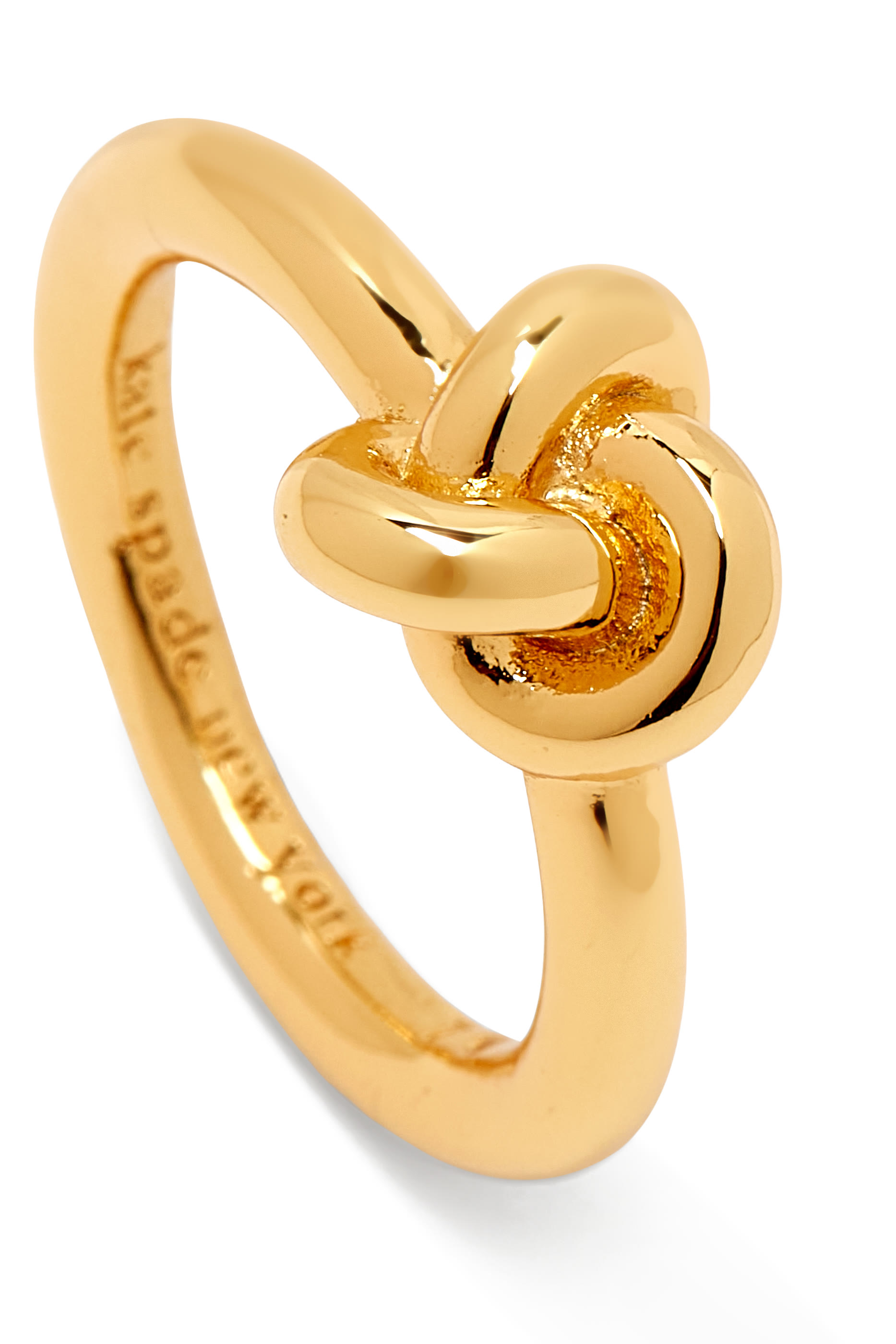 خاتم بتصميم عقدة مزدوجة، معدن مطلي