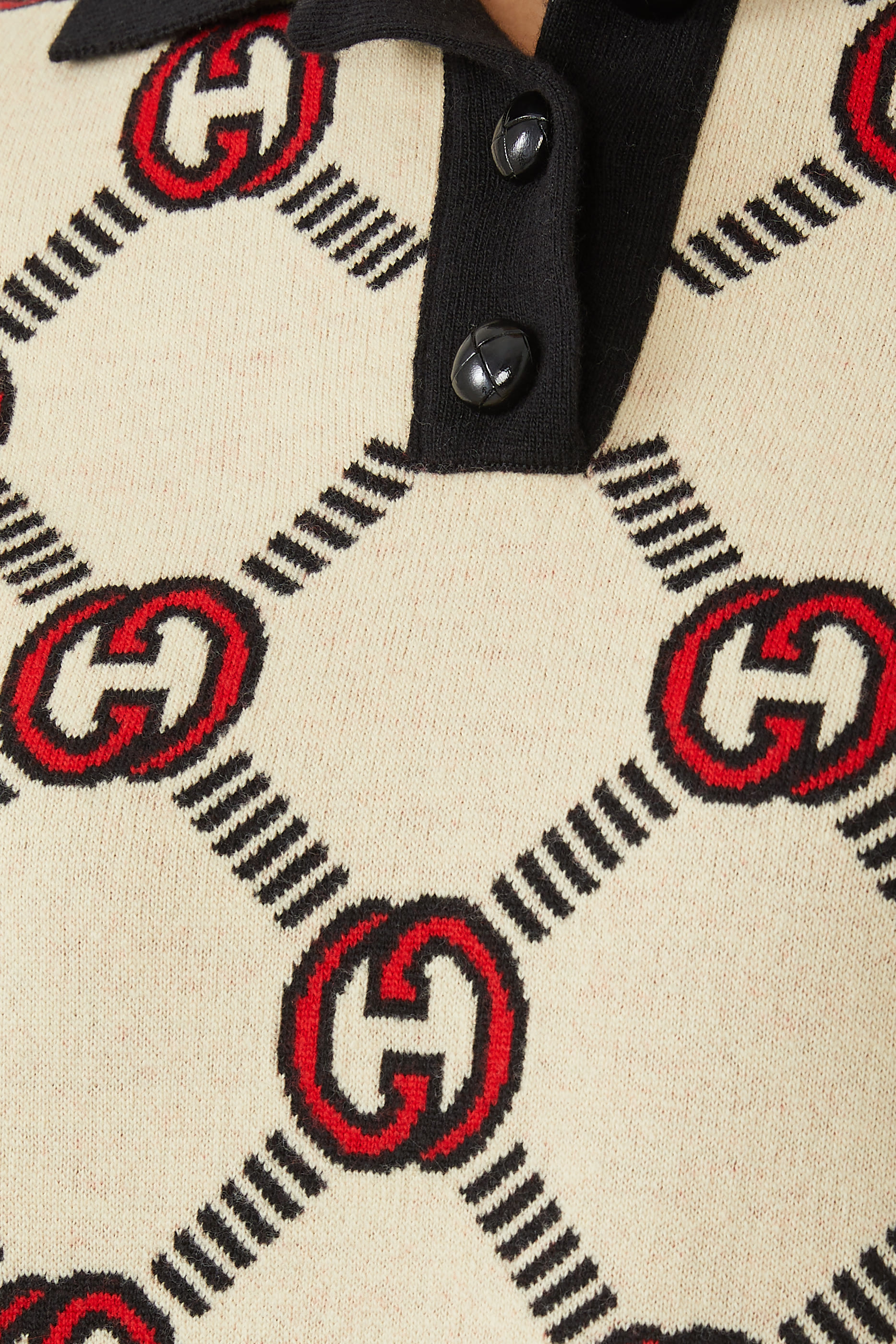 فستان بولو بتصميم وجهين وشعار GG