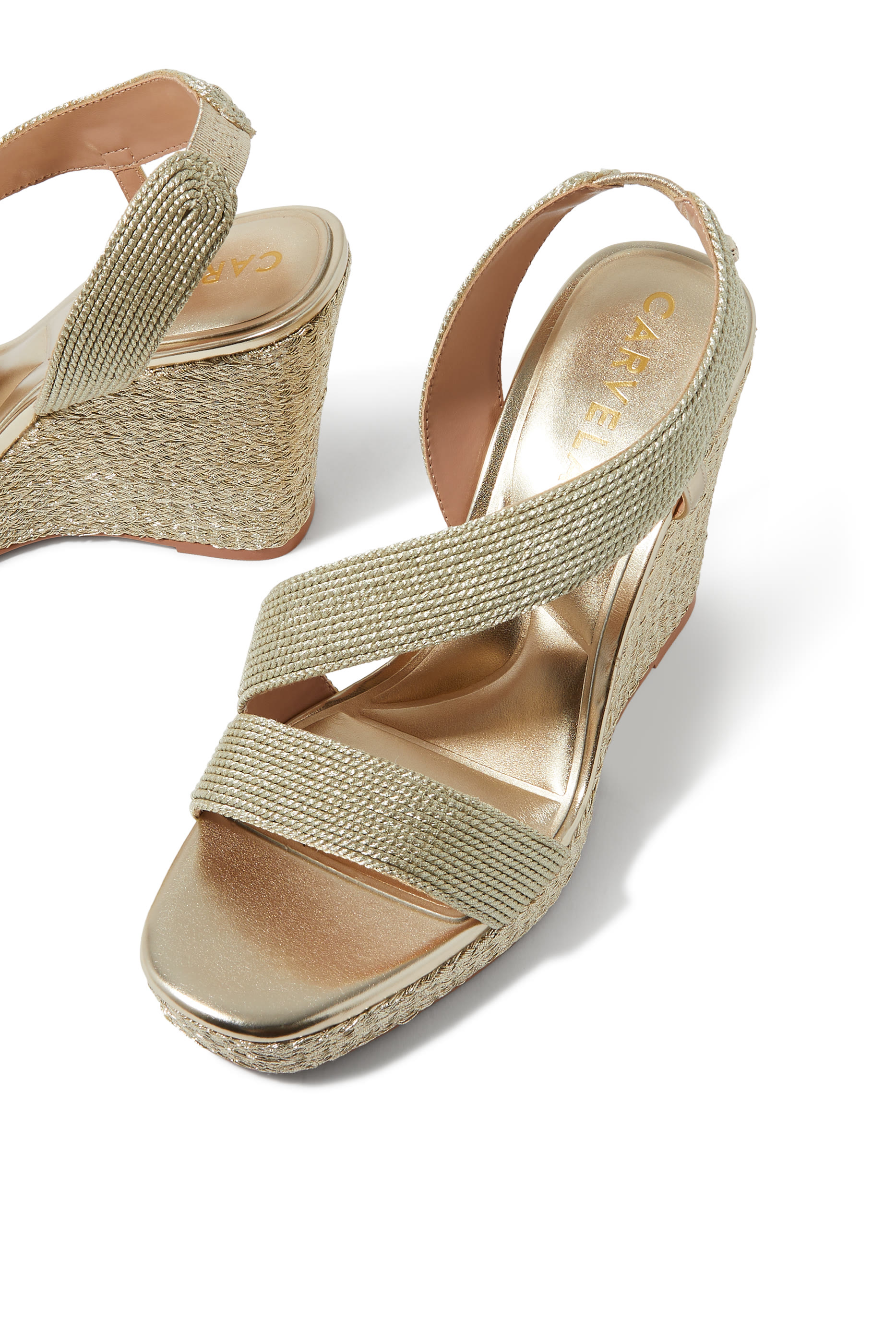 صندل كارفيلا غالا 110 بكعب ويدج مرصع بأحجار لرمضان