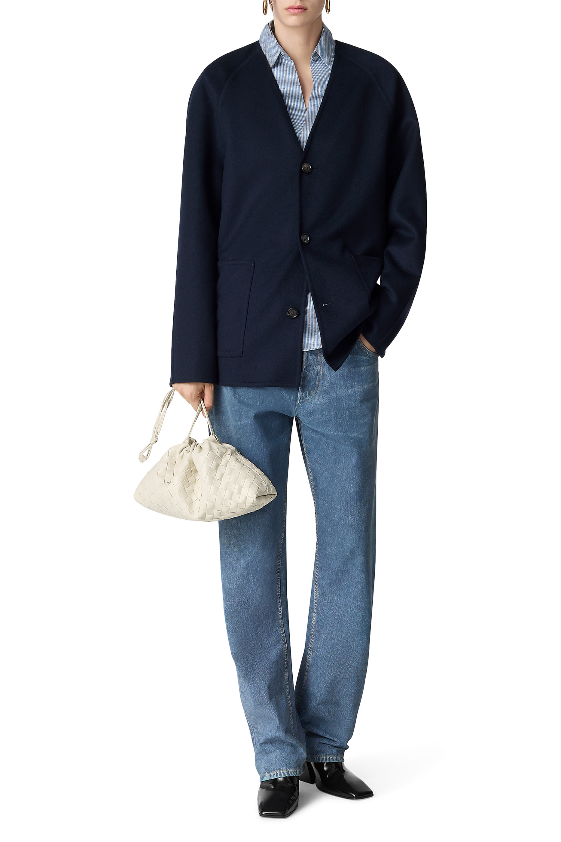 حقيبة صغيرة جلد مجدول