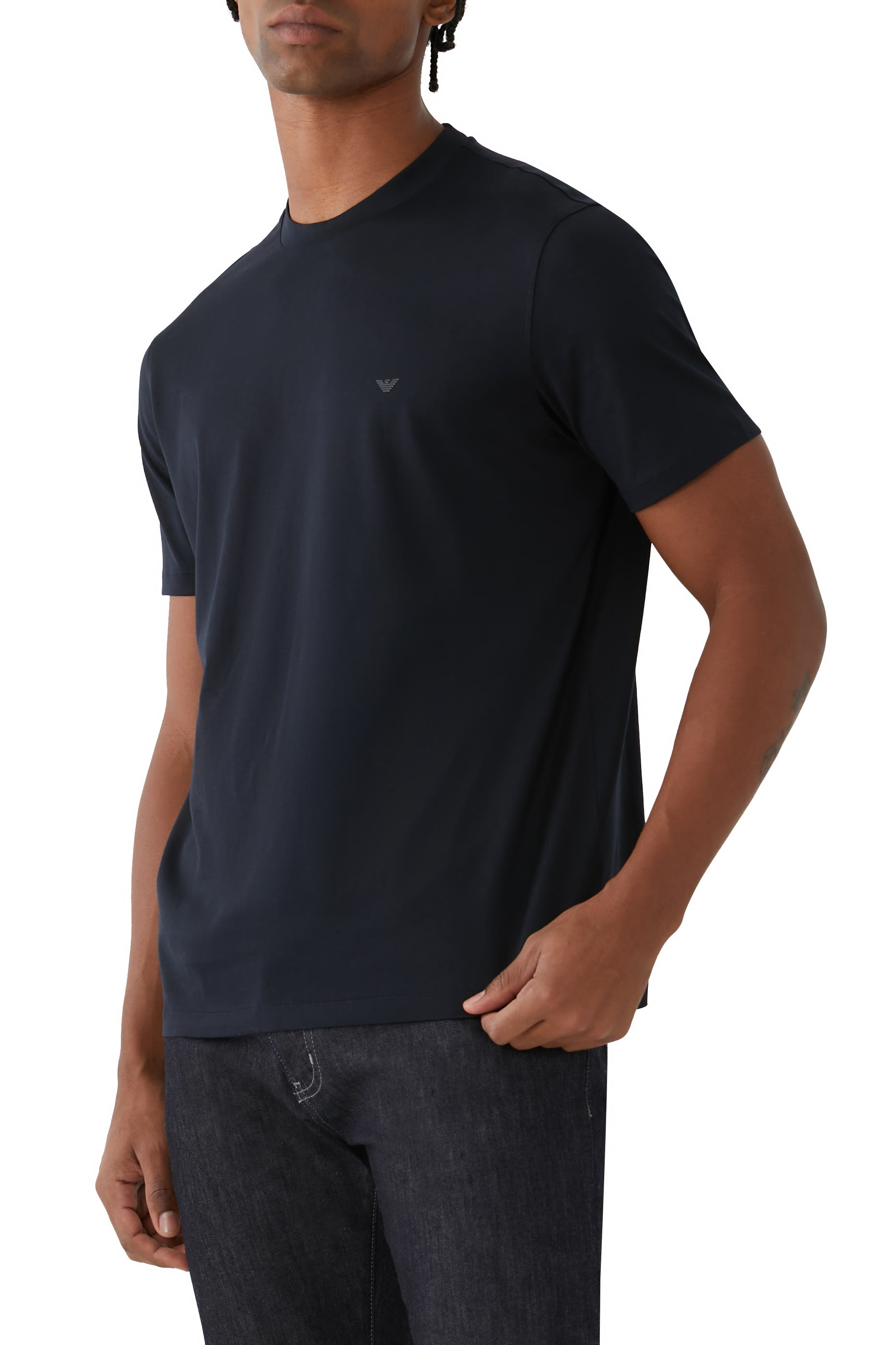 تيشيرت بنقشة شعار الماركة بحجم صغير