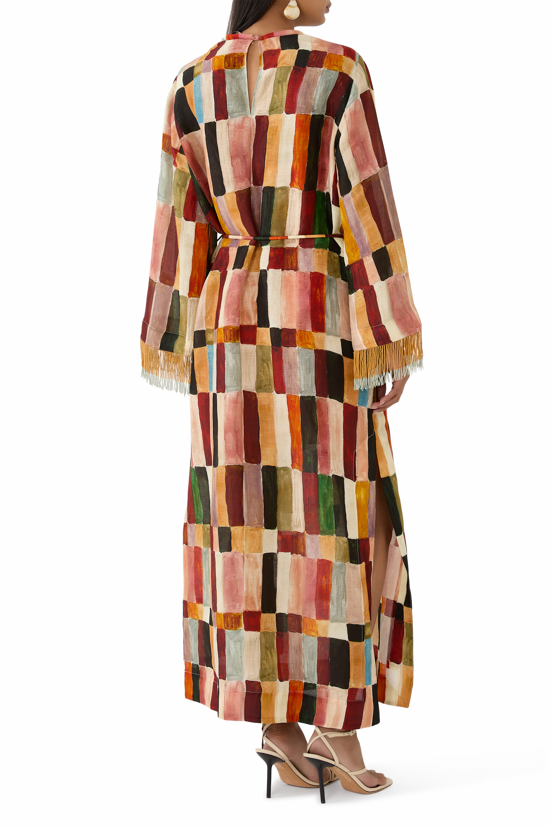 فستان مارجوريل متوسط الطول بياقة عالية