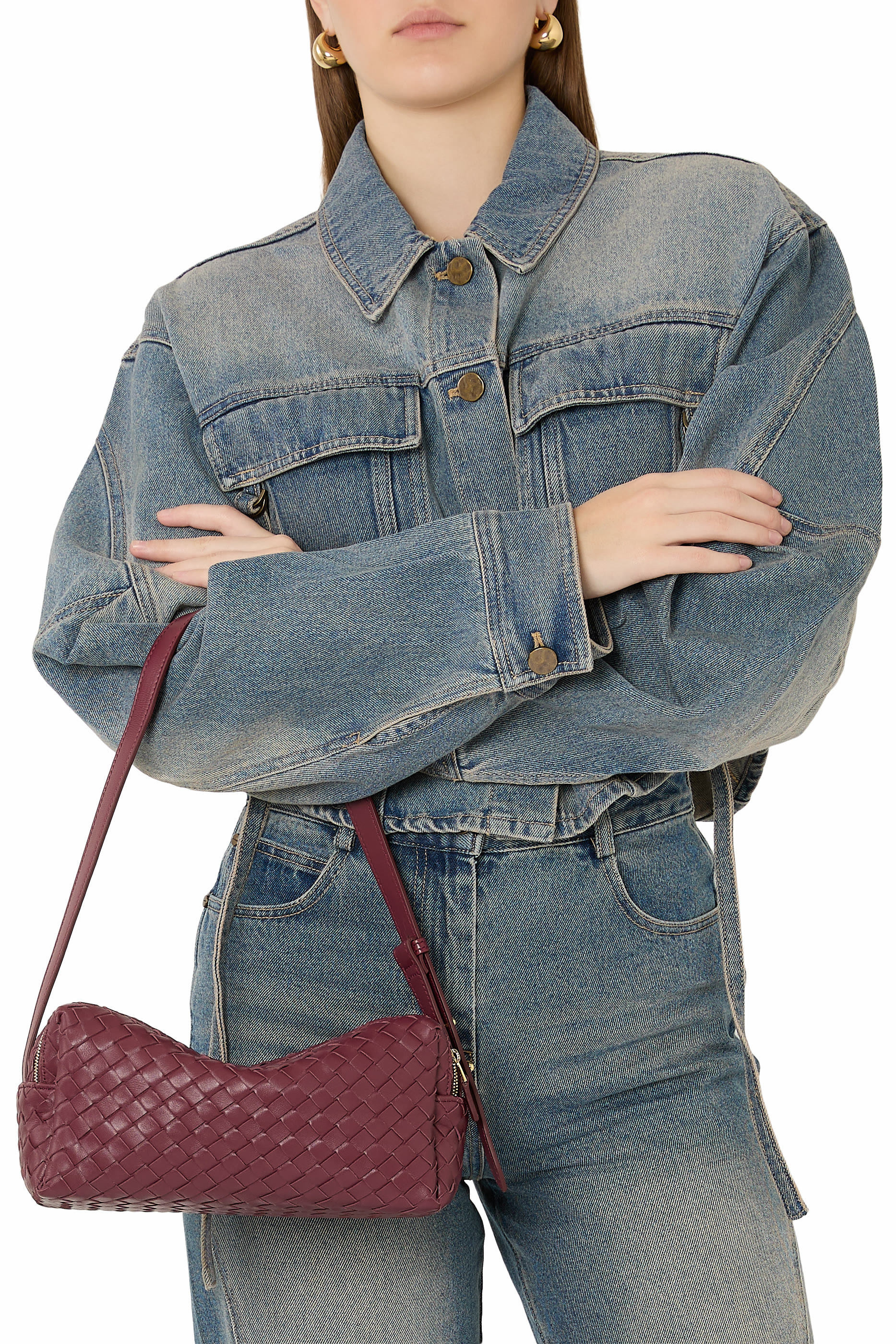 حقيبة تروس منسوجة جلد