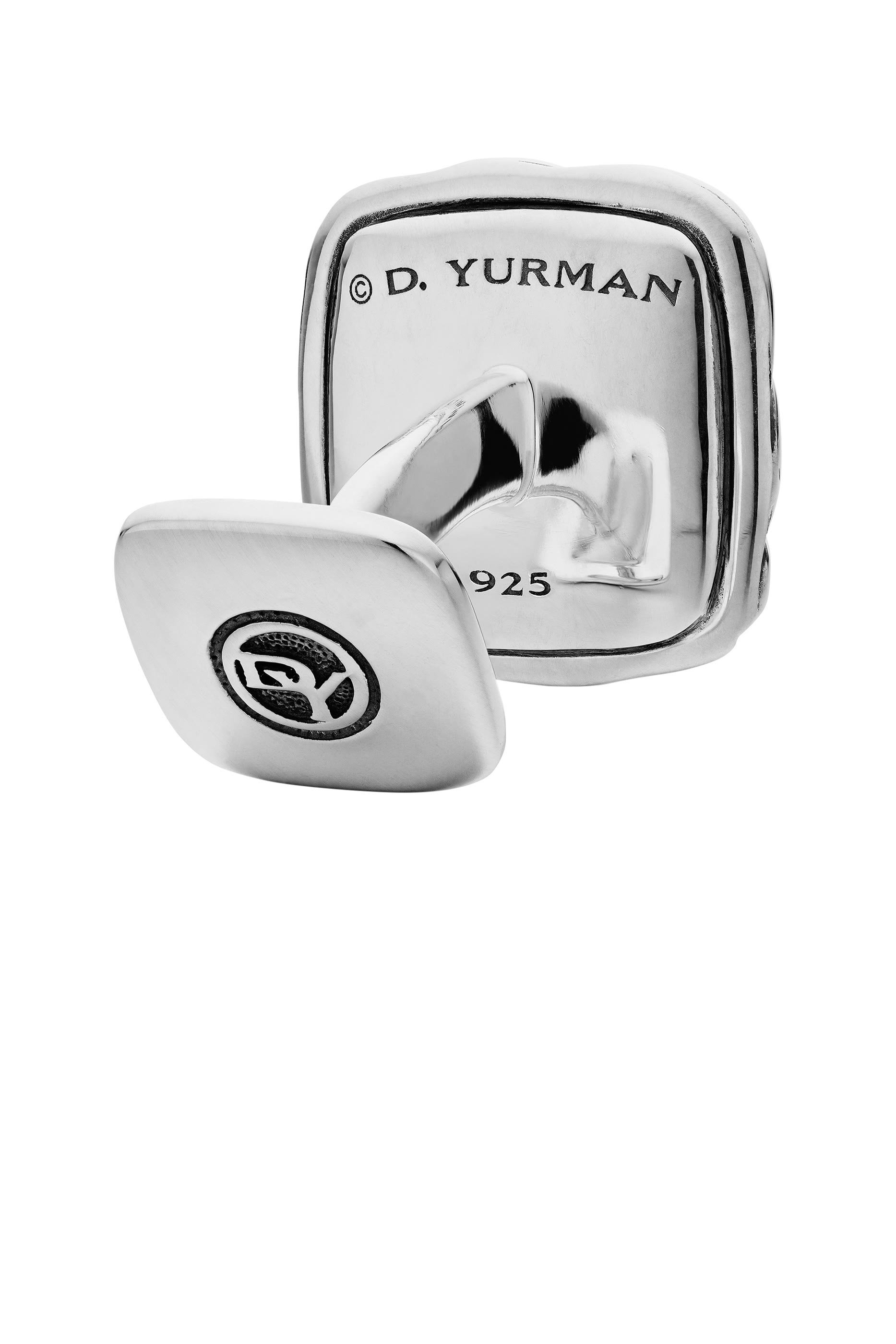 أزرار أكمام مربعة سكولبتد بتصميم كابل فضة إسترلينية